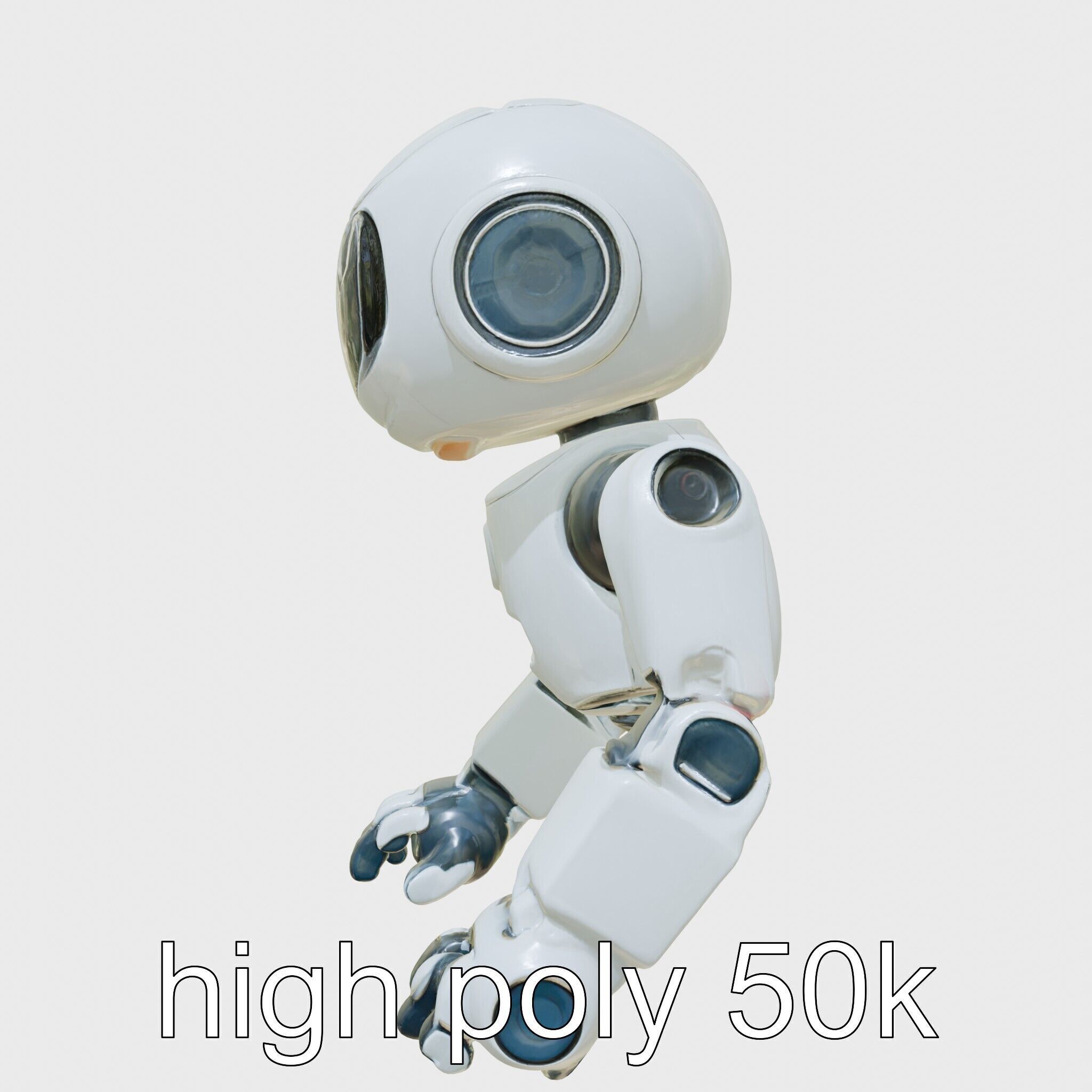 Stylish Toy Robot Assistant with Neon Indicators Low-poly 3D model_29