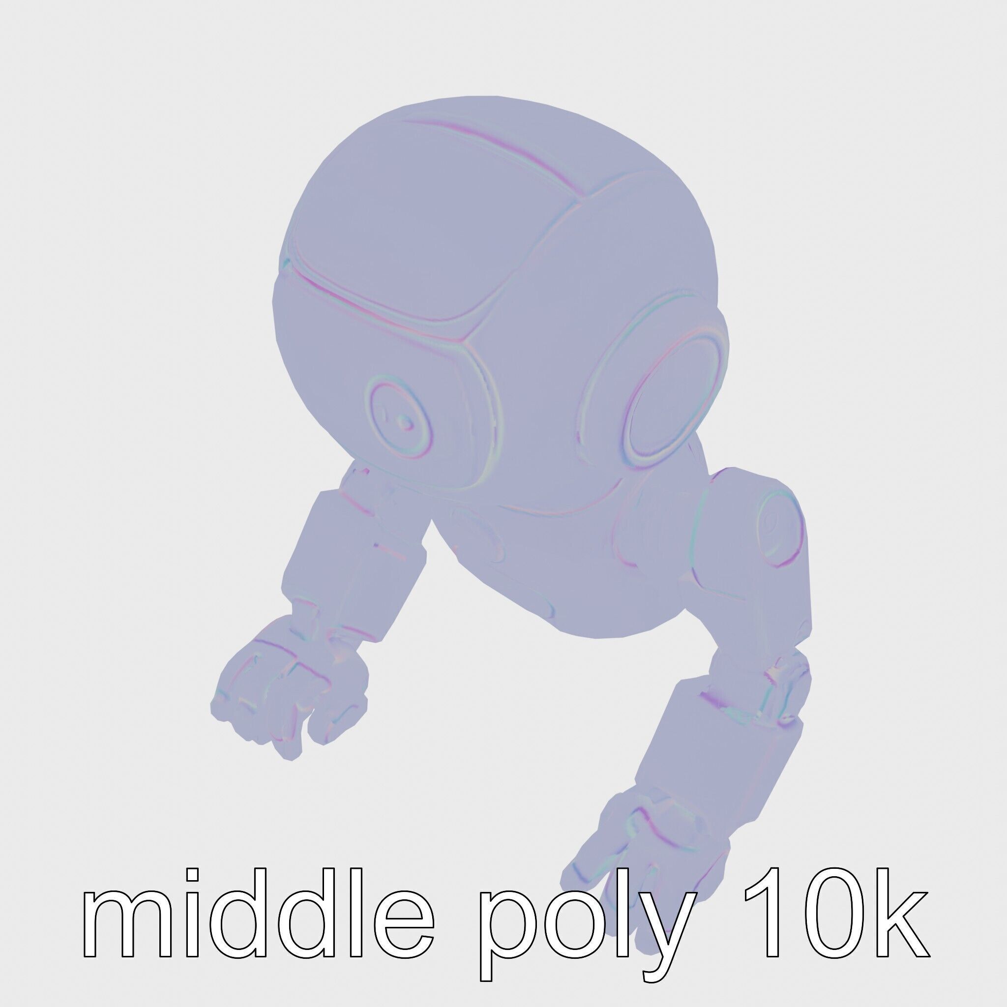 Stylish Toy Robot Assistant with Neon Indicators Low-poly 3D model_18