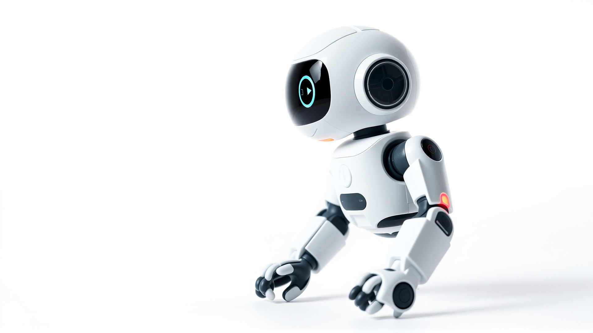 Stylish Toy Robot Assistant with Neon Indicators Low-poly 3D model_6