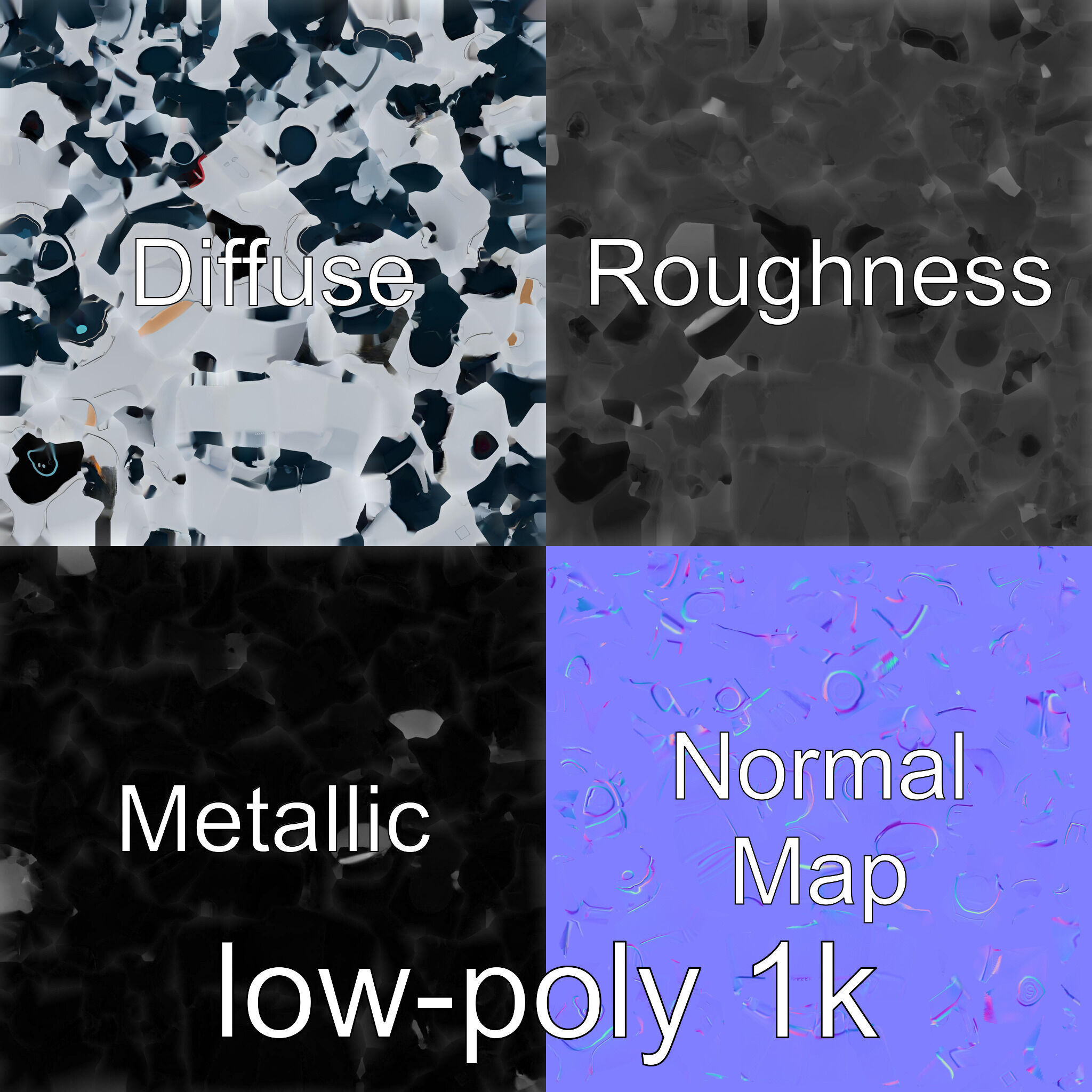 Stylish Toy Robot Assistant with Neon Indicators Low-poly 3D model_4