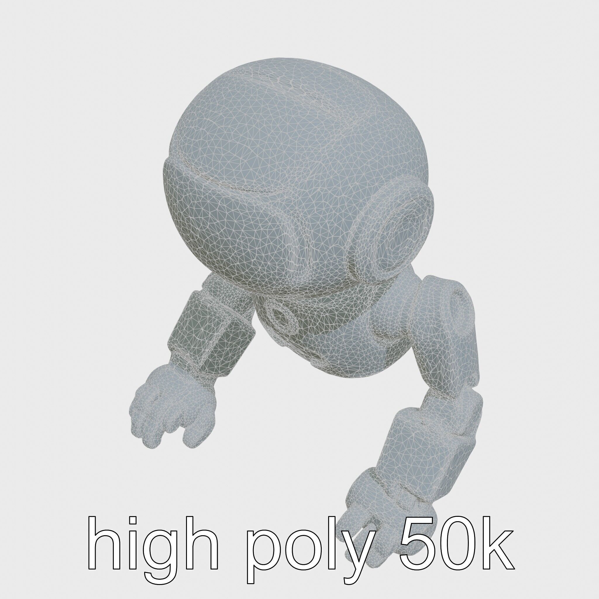 Stylish Toy Robot Assistant with Neon Indicators Low-poly 3D model_13