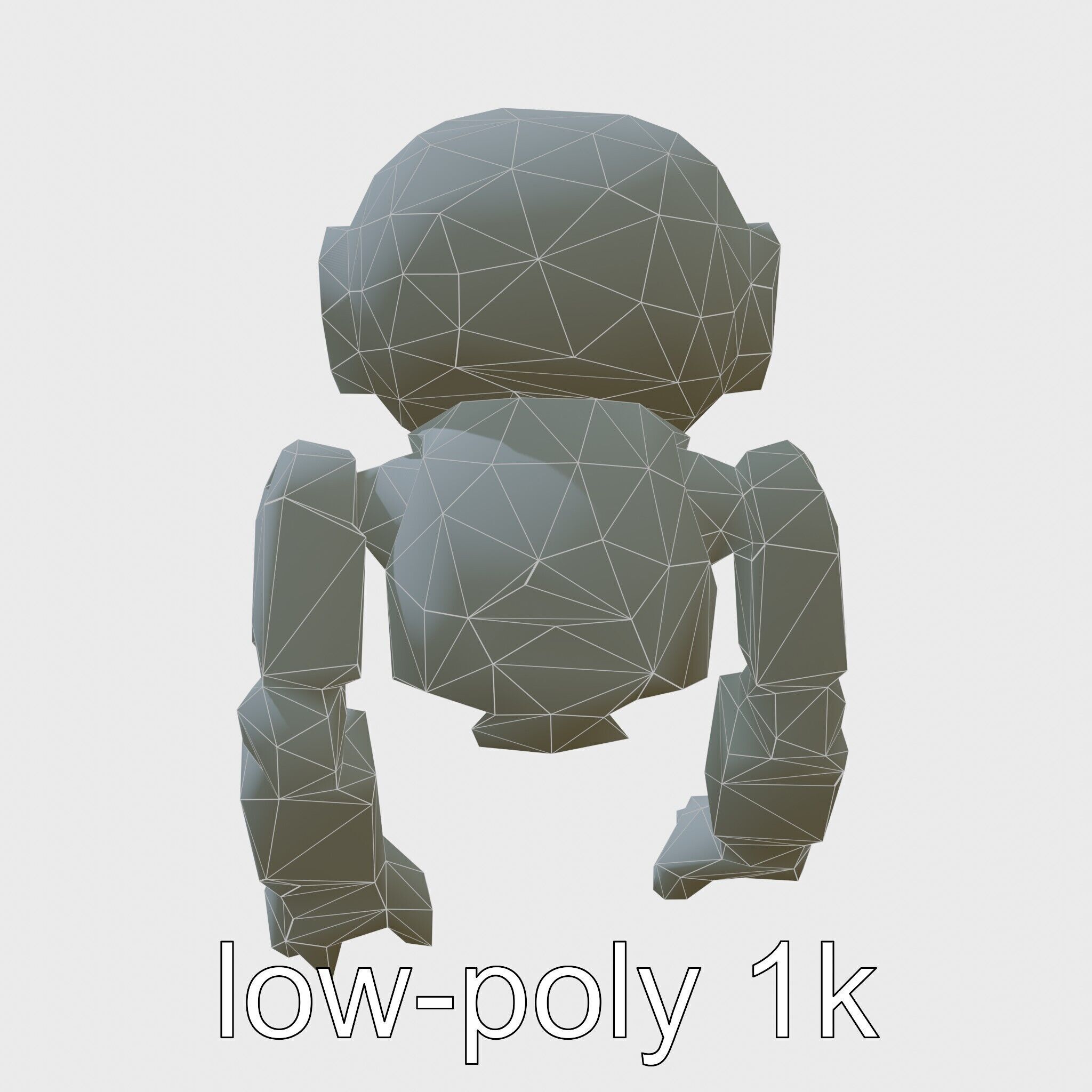 Stylish Toy Robot Assistant with Neon Indicators Low-poly 3D model_10