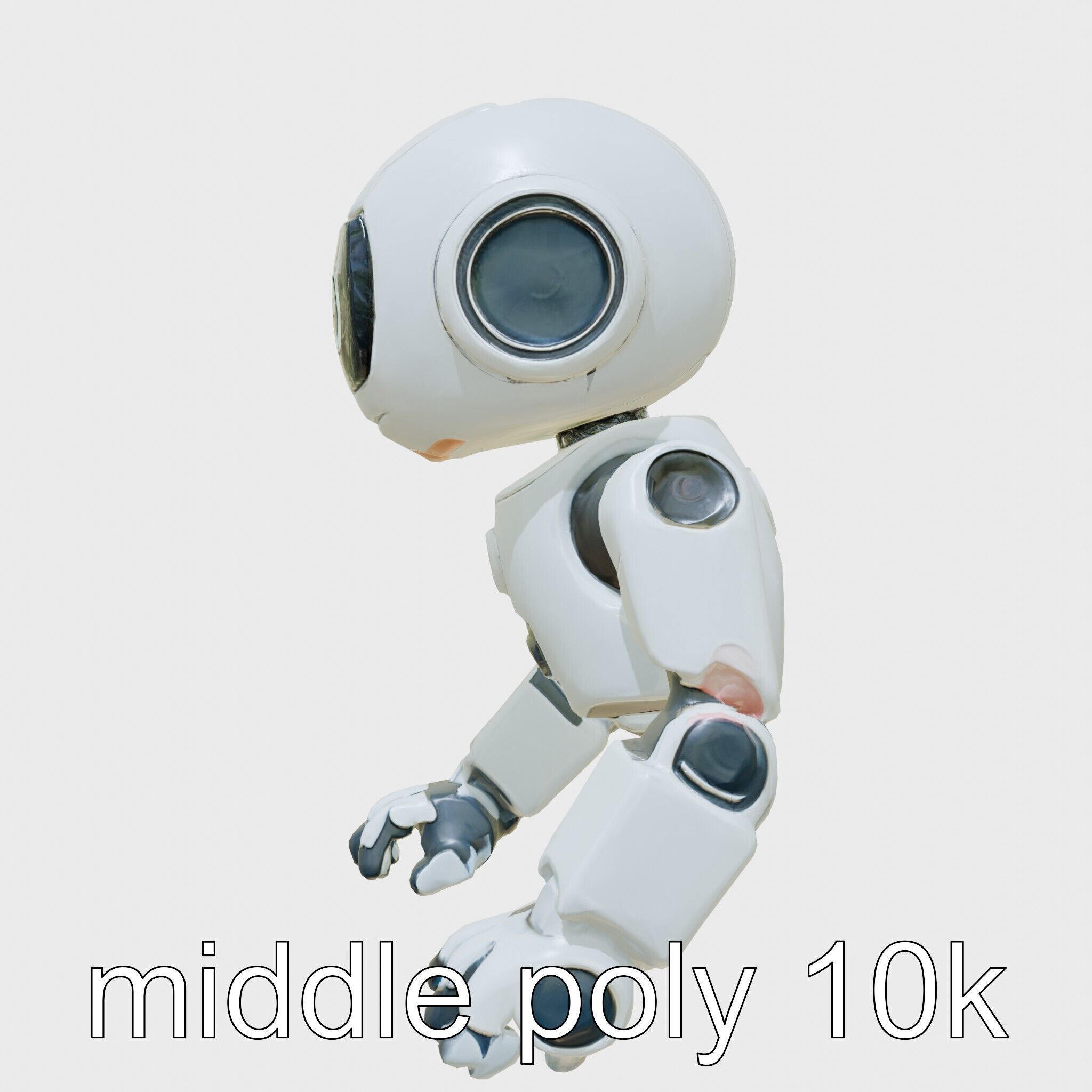 Stylish Toy Robot Assistant with Neon Indicators Low-poly 3D model_24