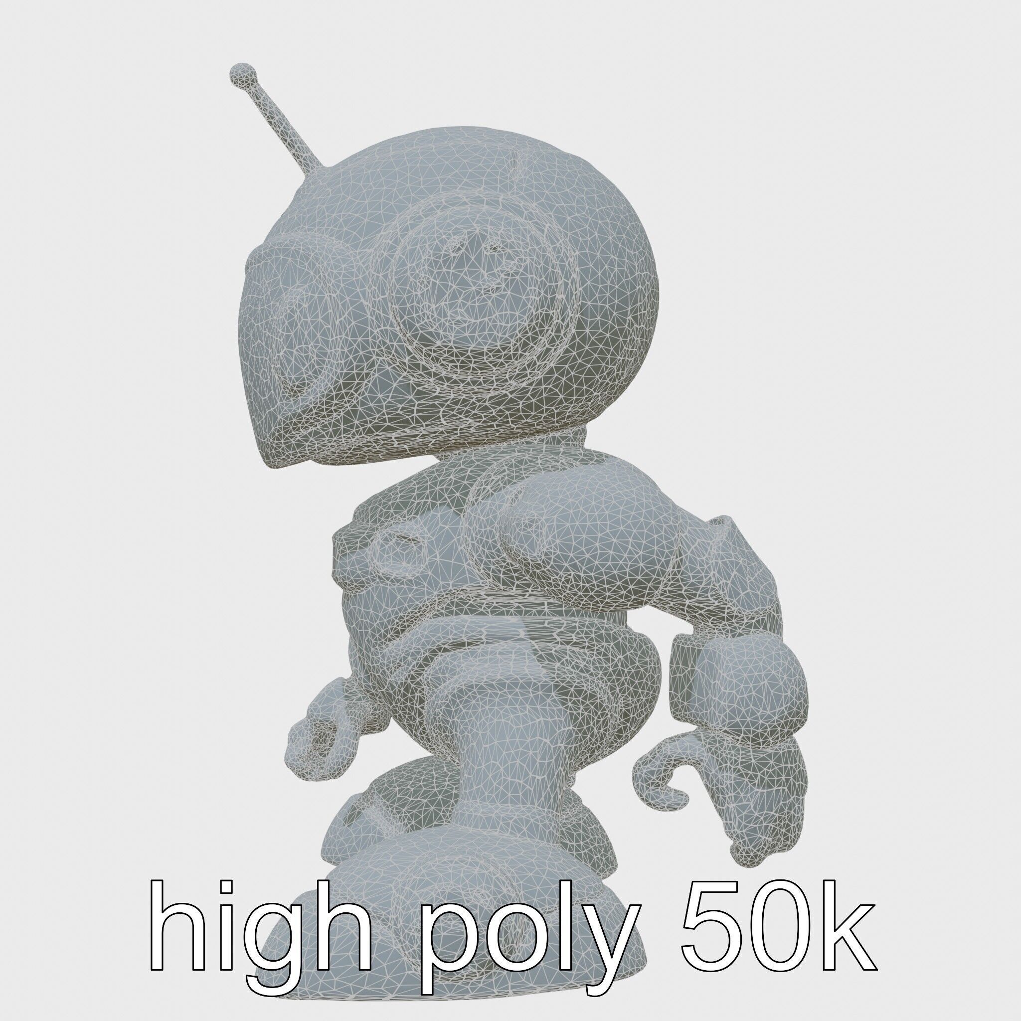 Stylish Neon Robot Assistant with Interactive Features Low-poly 3D model_25