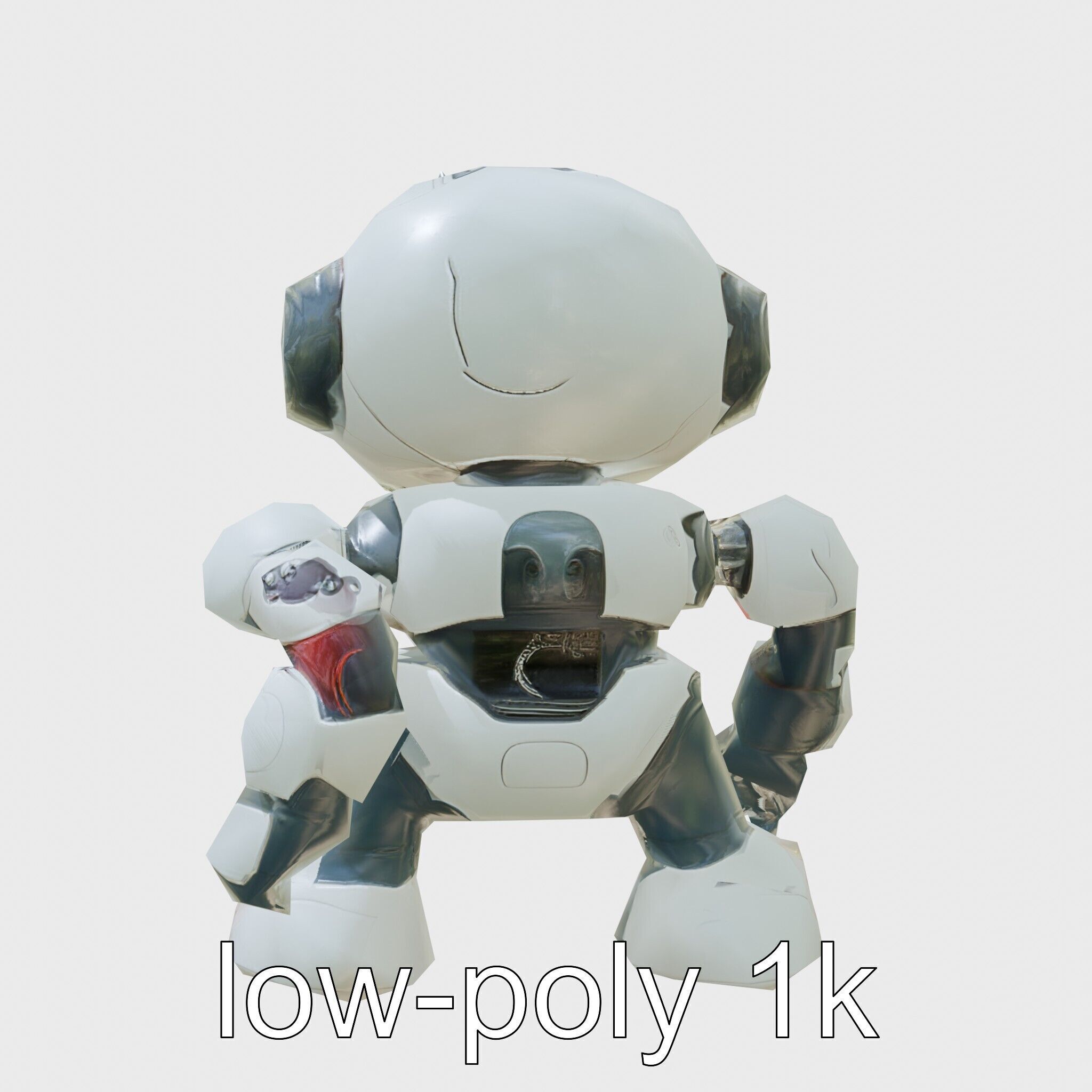 Stylish Neon Robot Assistant with Interactive Features Low-poly 3D model_27