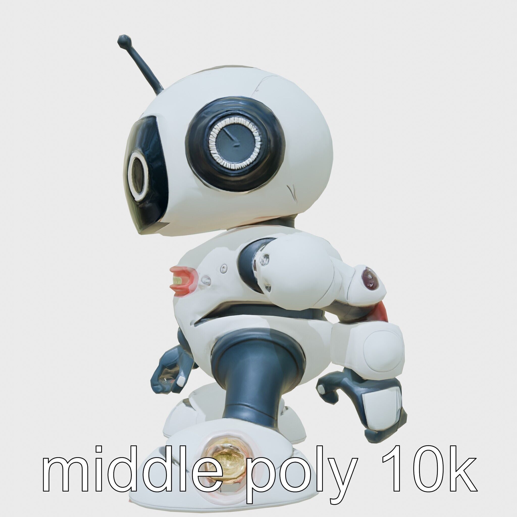 Stylish Neon Robot Assistant with Interactive Features Low-poly 3D model_17