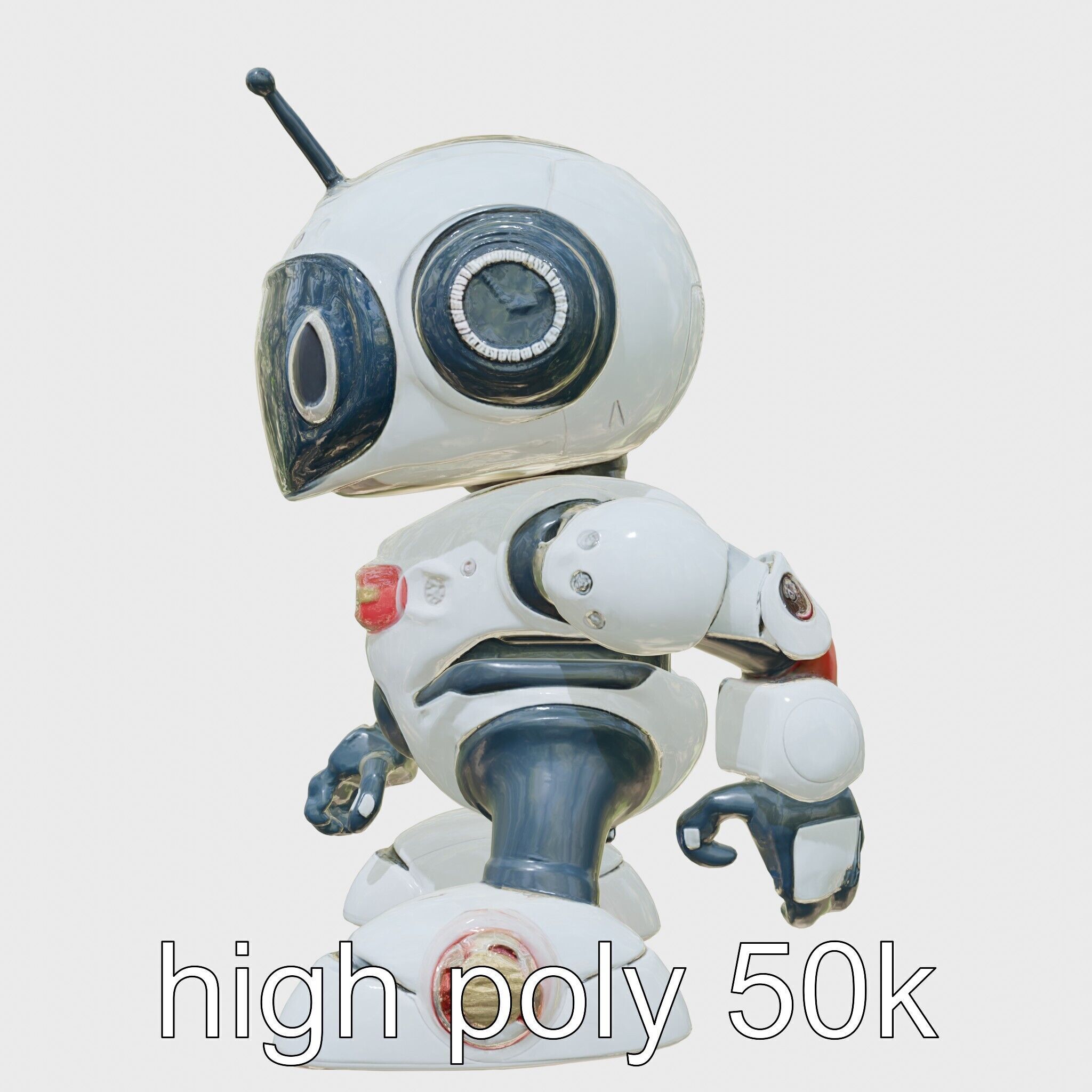 Stylish Neon Robot Assistant with Interactive Features Low-poly 3D model_23