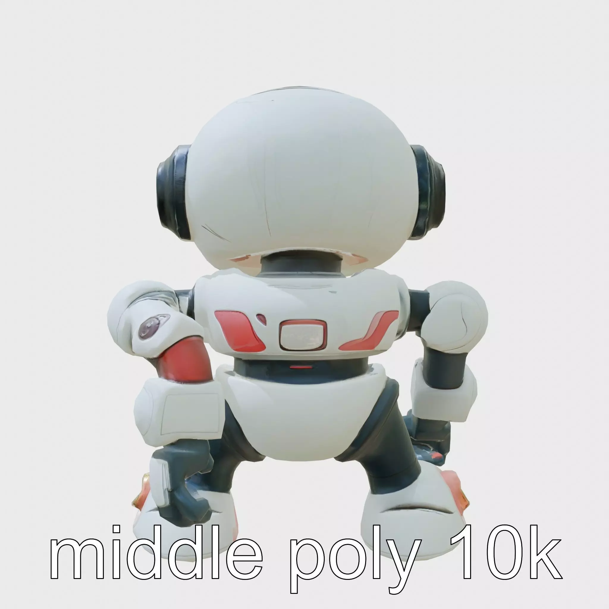 Stylish Neon Robot Assistant with Interactive Features Low-poly 3D model_0