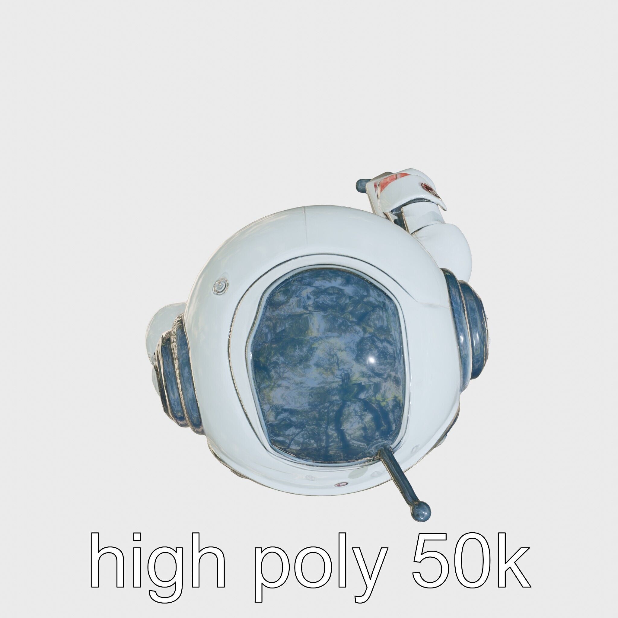 Stylish Neon Robot Assistant with Interactive Features Low-poly 3D model_5