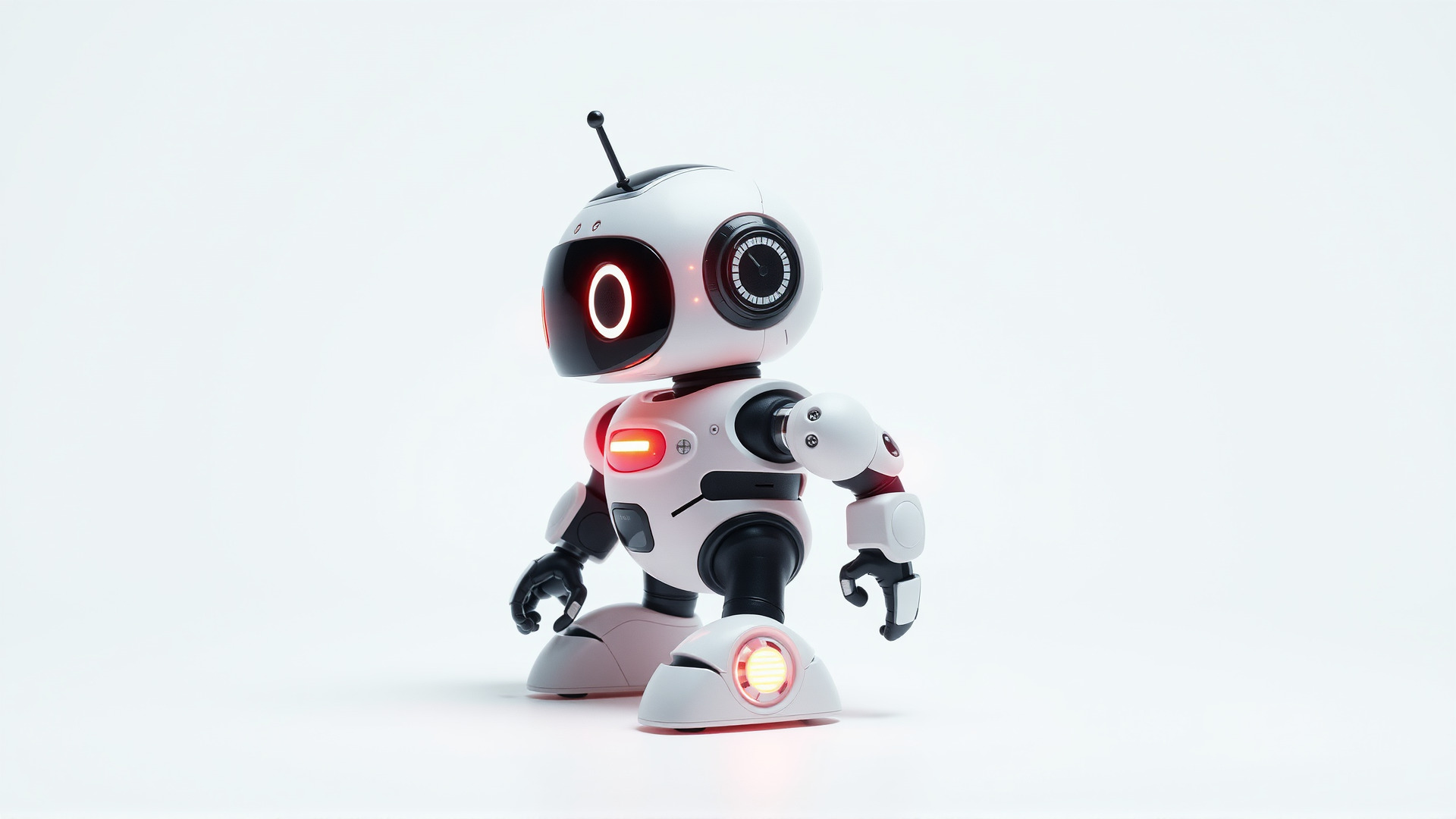 Stylish Neon Robot Assistant with Interactive Features Low-poly 3D model_6