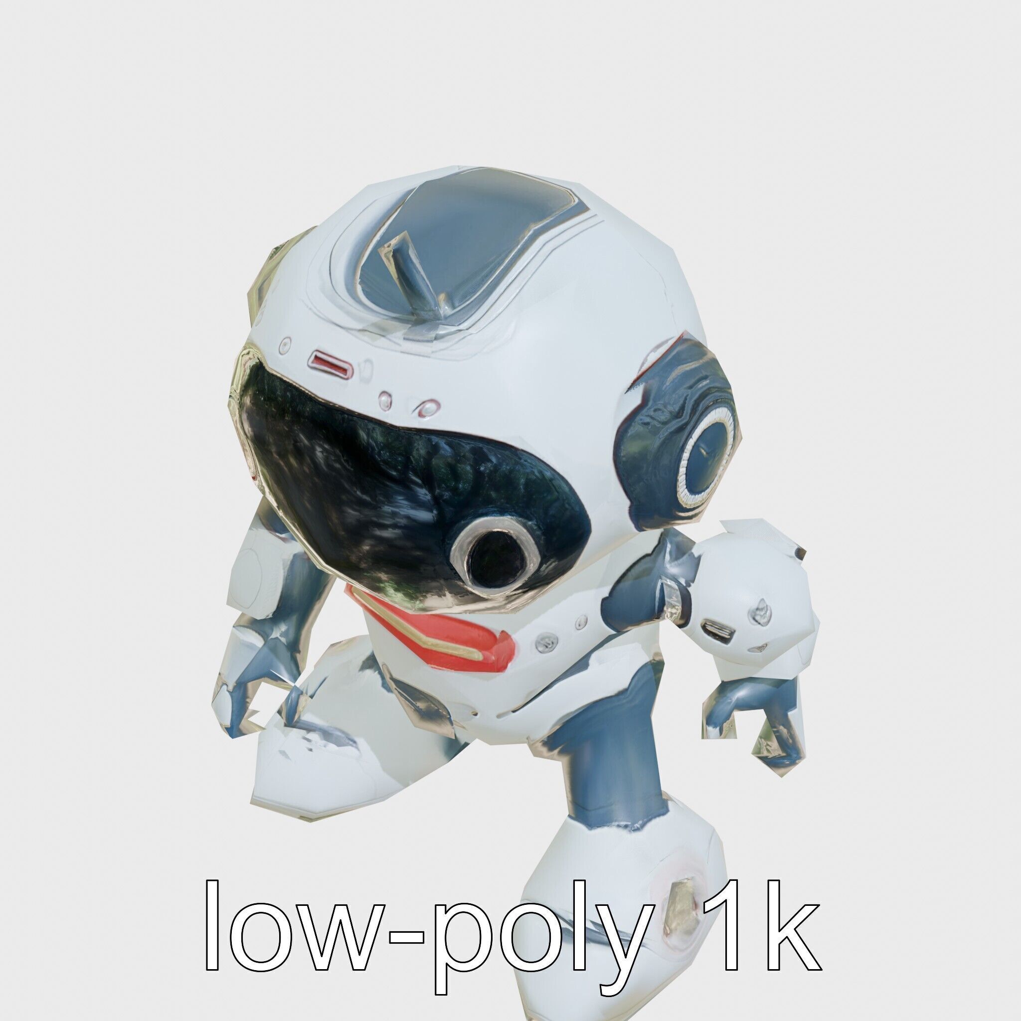 Stylish Neon Robot Assistant with Interactive Features Low-poly 3D model_21