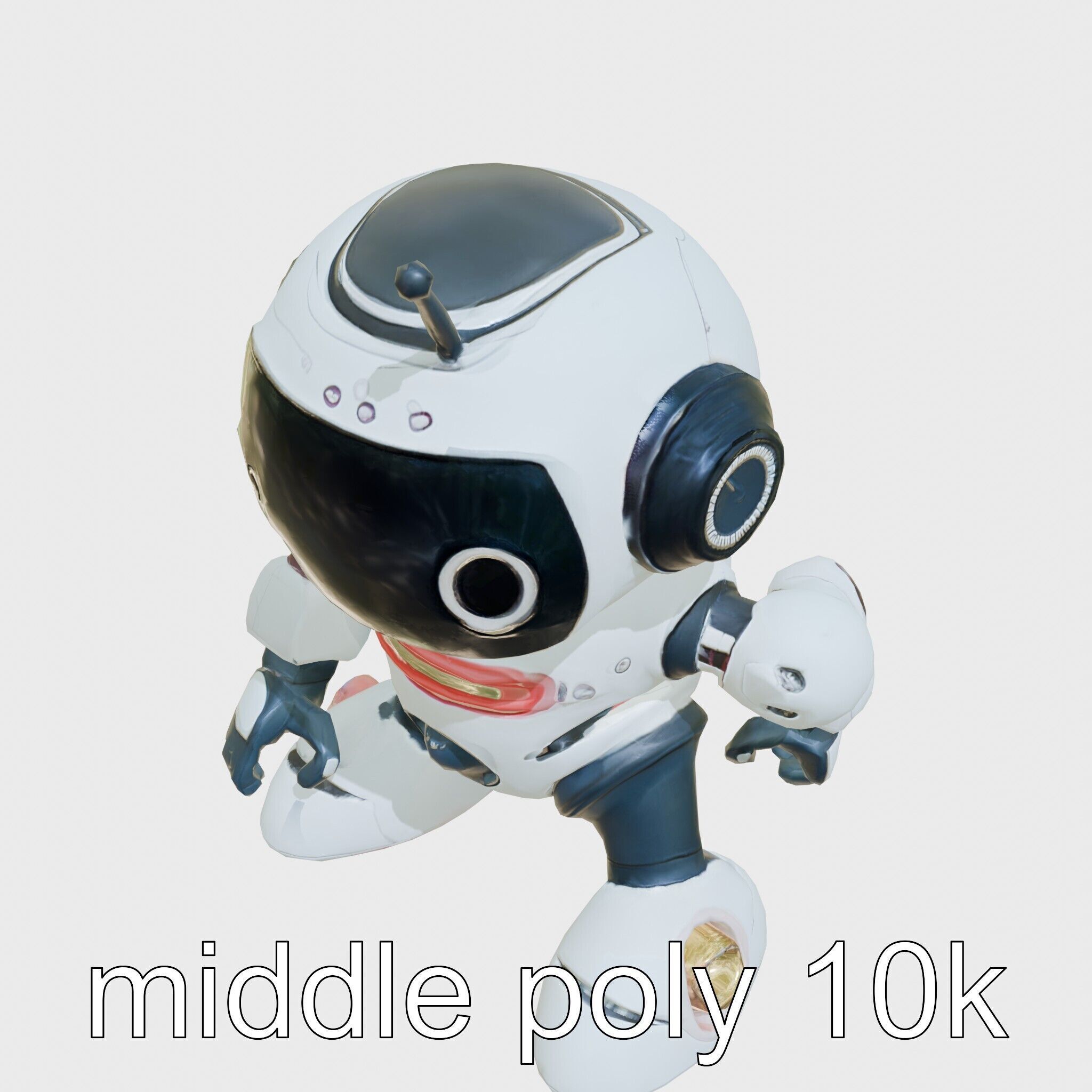 Stylish Neon Robot Assistant with Interactive Features Low-poly 3D model_12