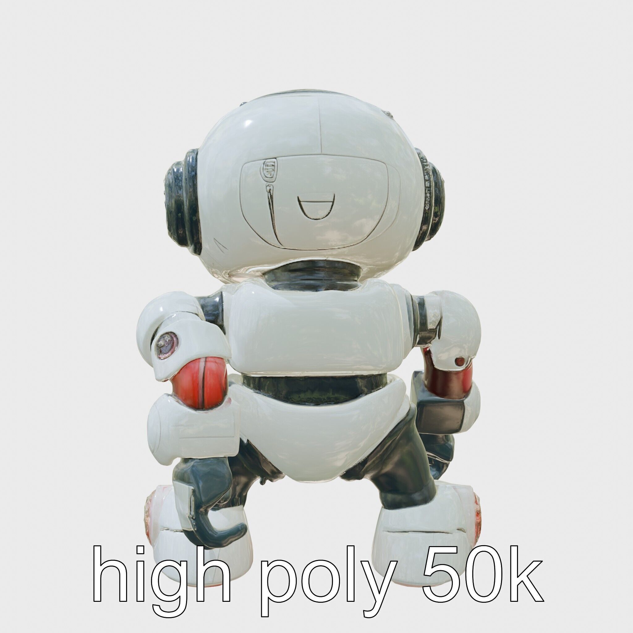 Stylish Neon Robot Assistant with Interactive Features Low-poly 3D model_11