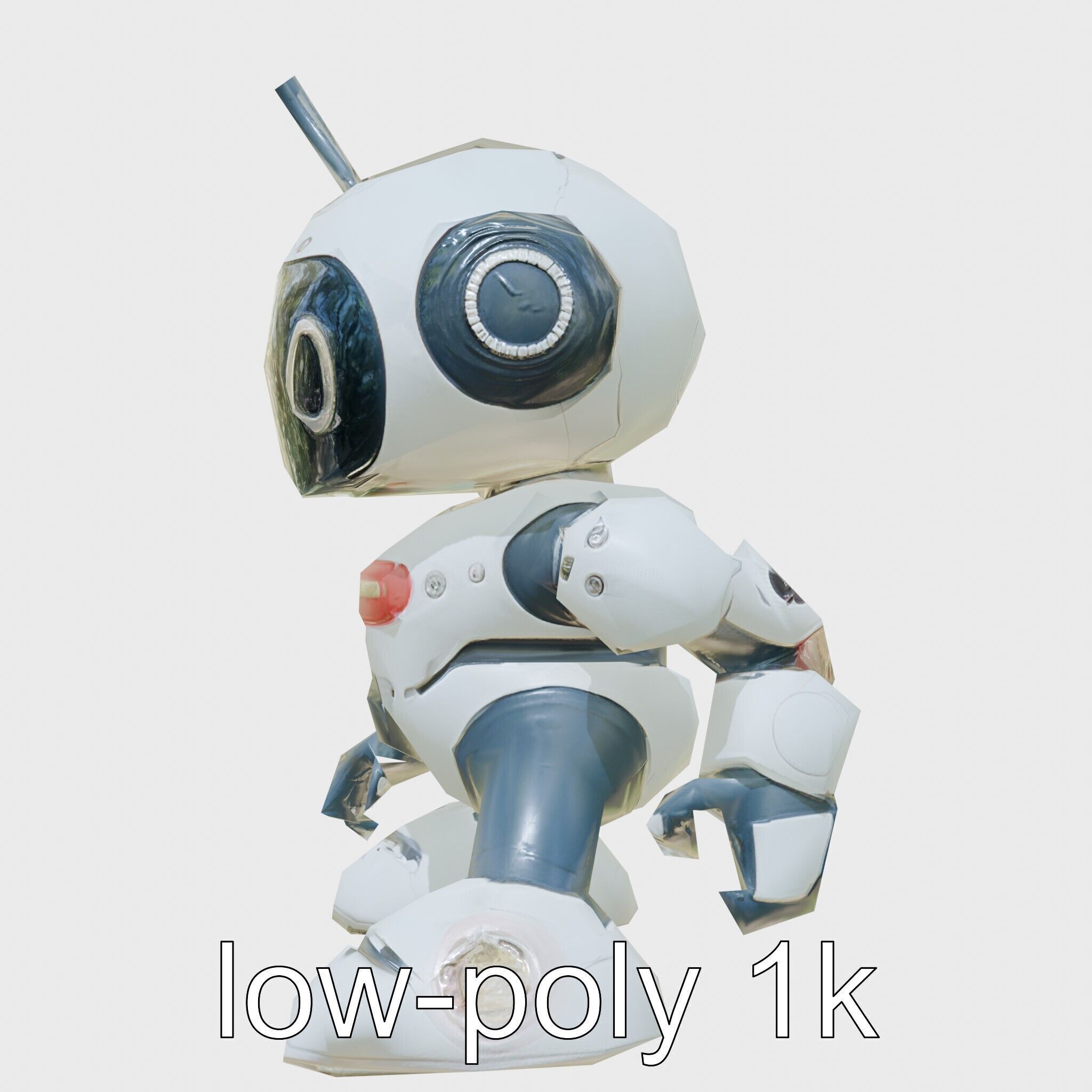 Stylish Neon Robot Assistant with Interactive Features Low-poly 3D model_7