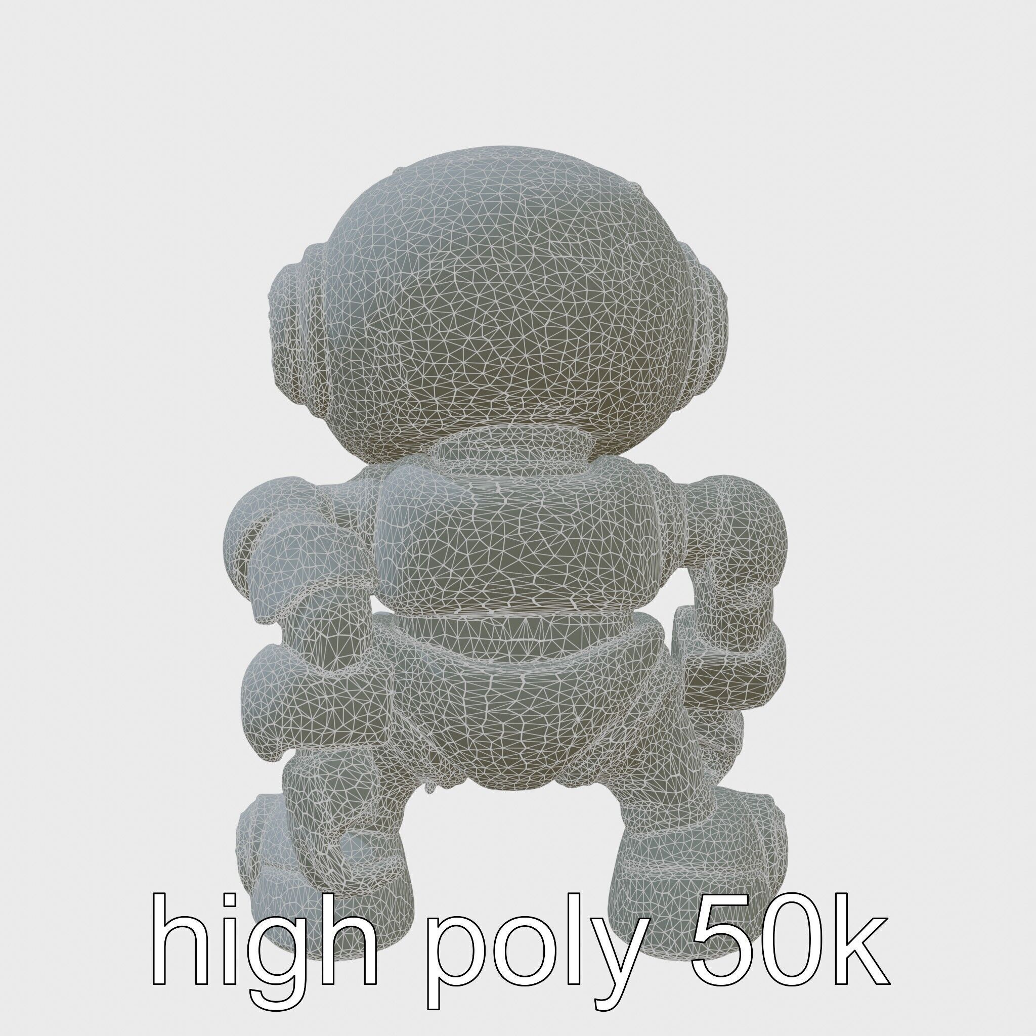 Stylish Neon Robot Assistant with Interactive Features Low-poly 3D model_32