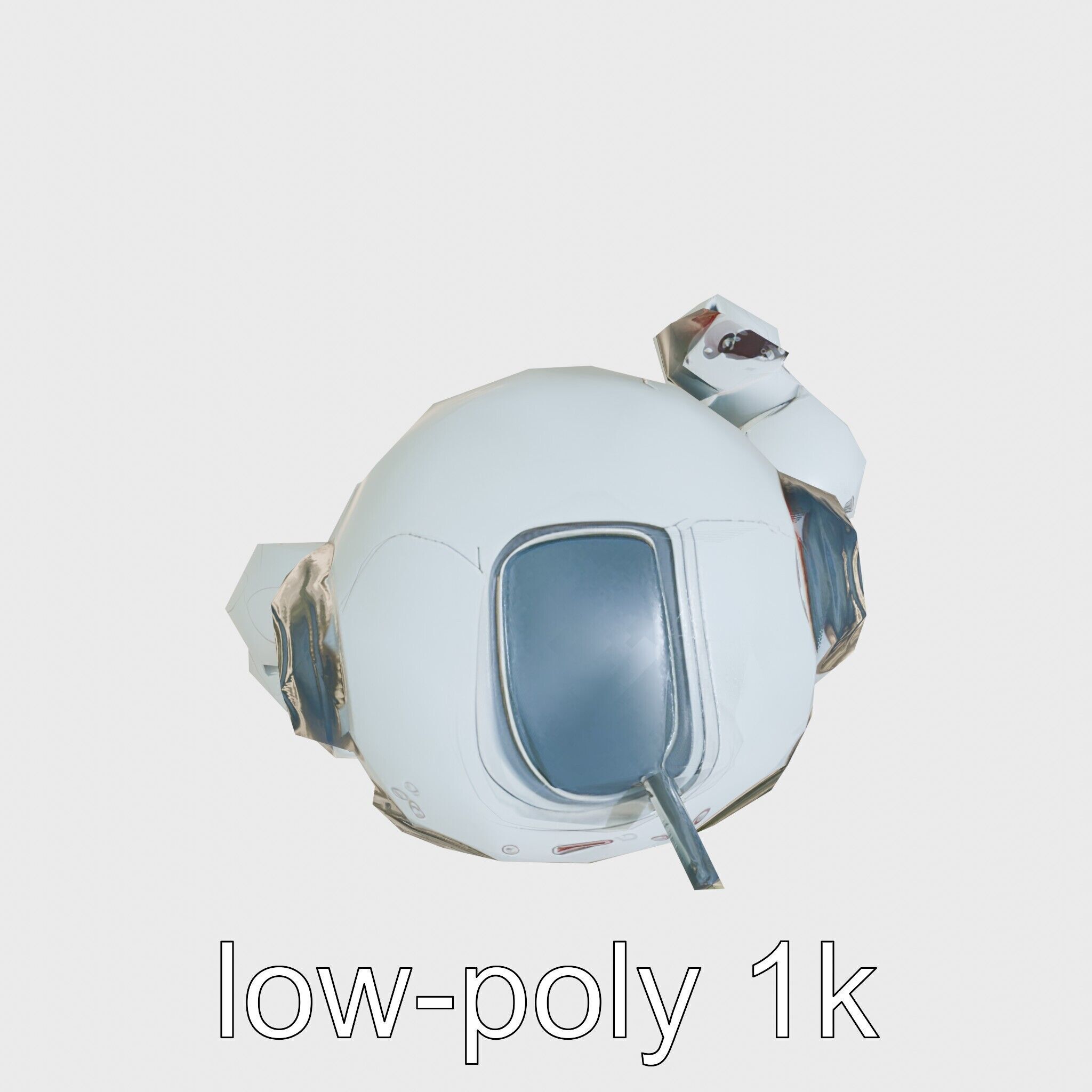 Stylish Neon Robot Assistant with Interactive Features Low-poly 3D model_16