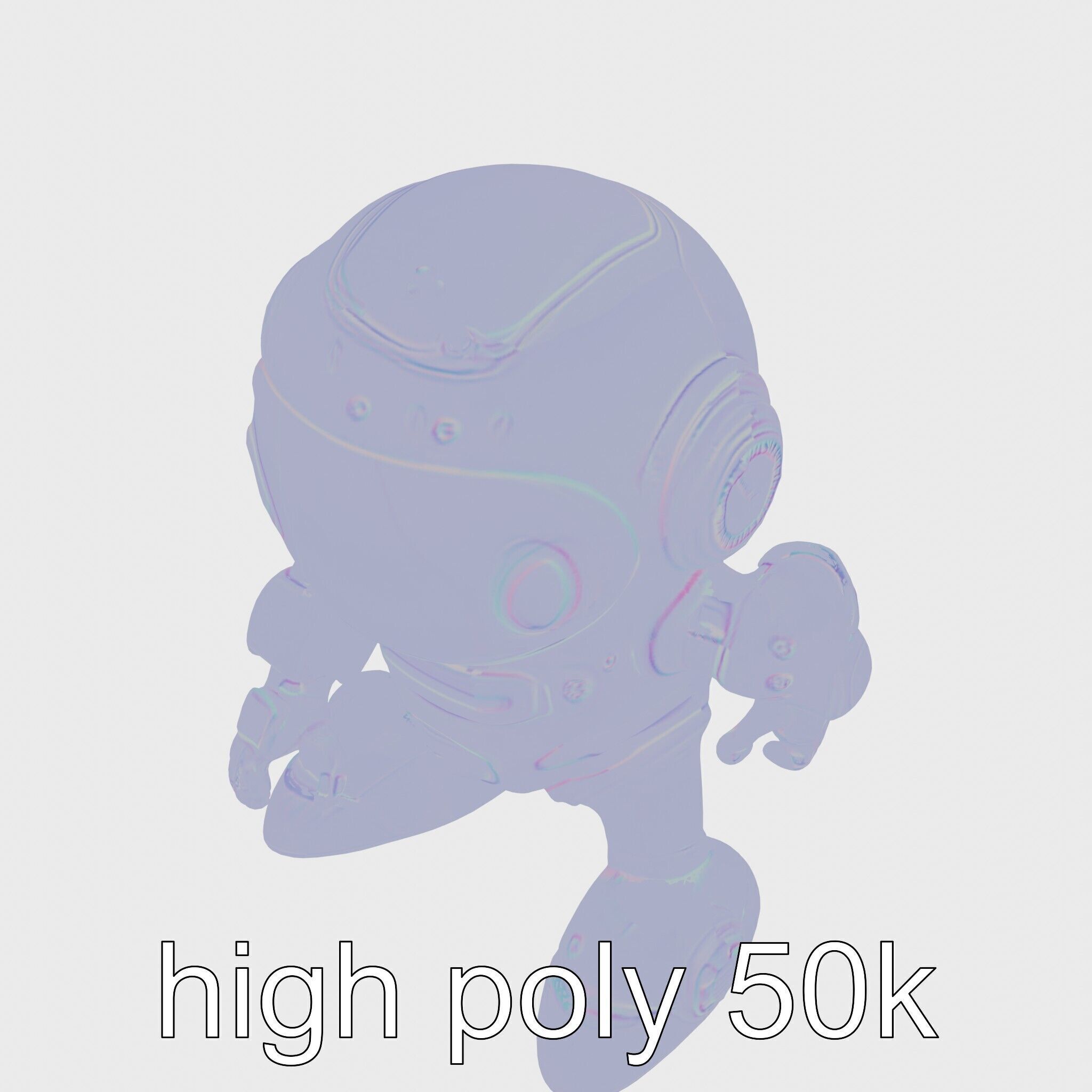 Stylish Neon Robot Assistant with Interactive Features Low-poly 3D model_18