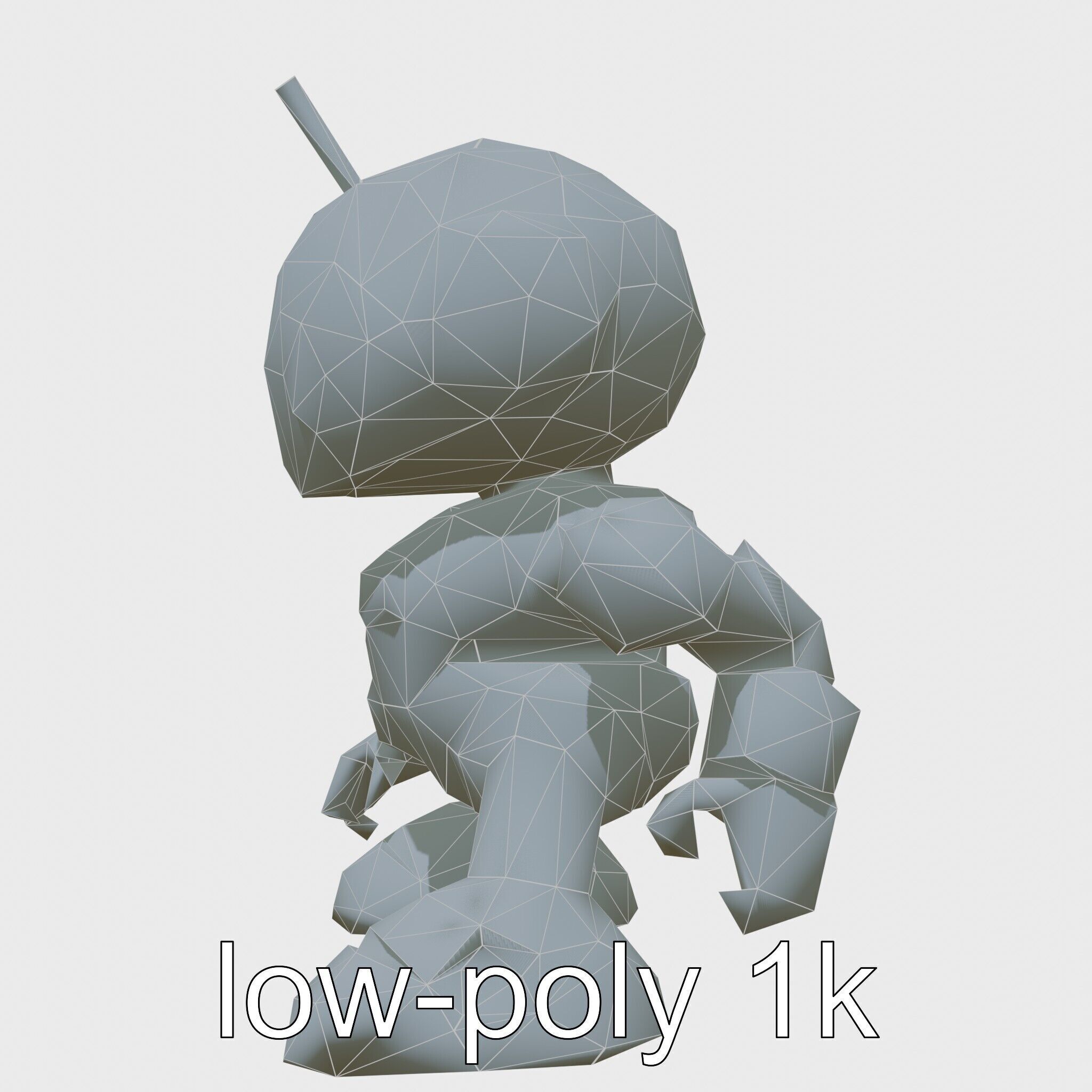 Stylish Neon Robot Assistant with Interactive Features Low-poly 3D model_10