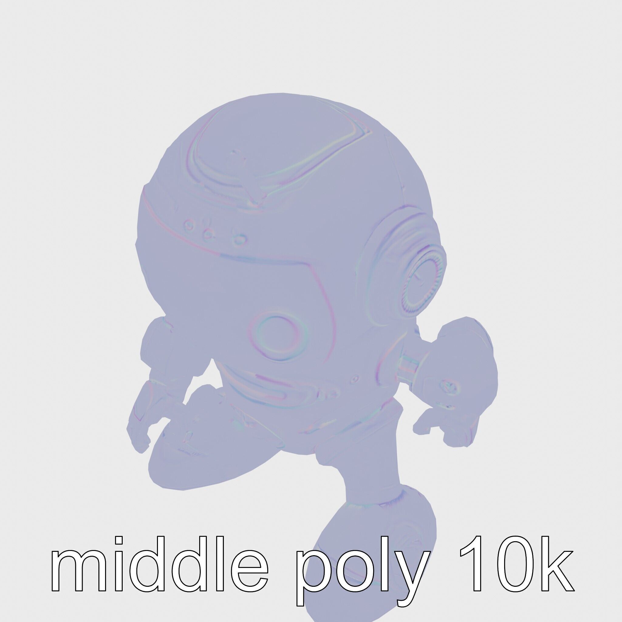 Stylish Neon Robot Assistant with Interactive Features Low-poly 3D model_22