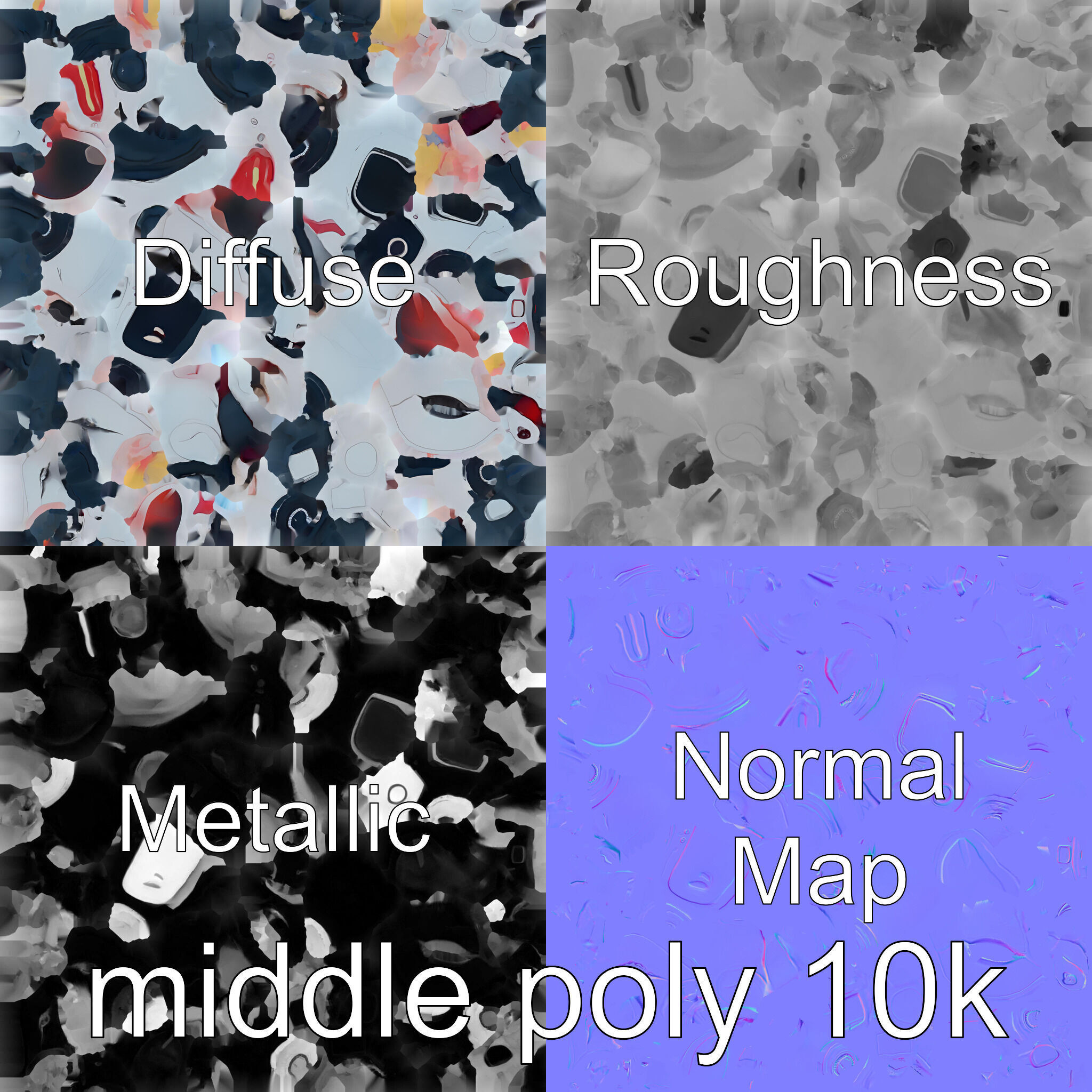 Stylish Neon Robot Assistant with Interactive Features Low-poly 3D model_33