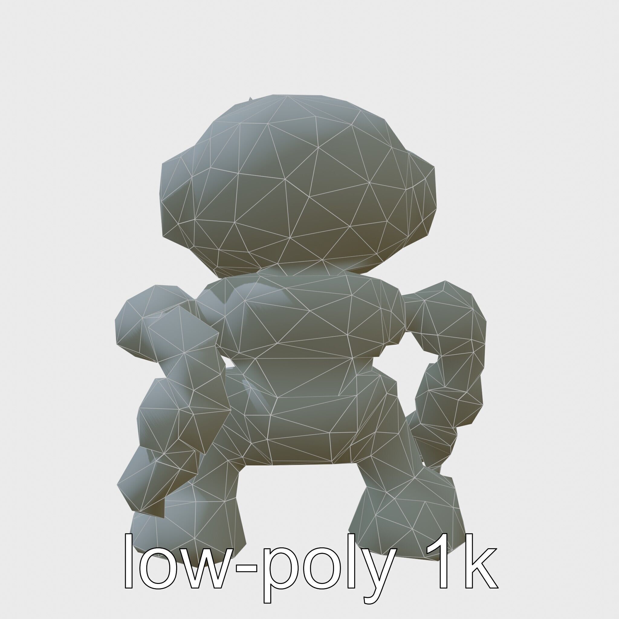 Stylish Neon Robot Assistant with Interactive Features Low-poly 3D model_26