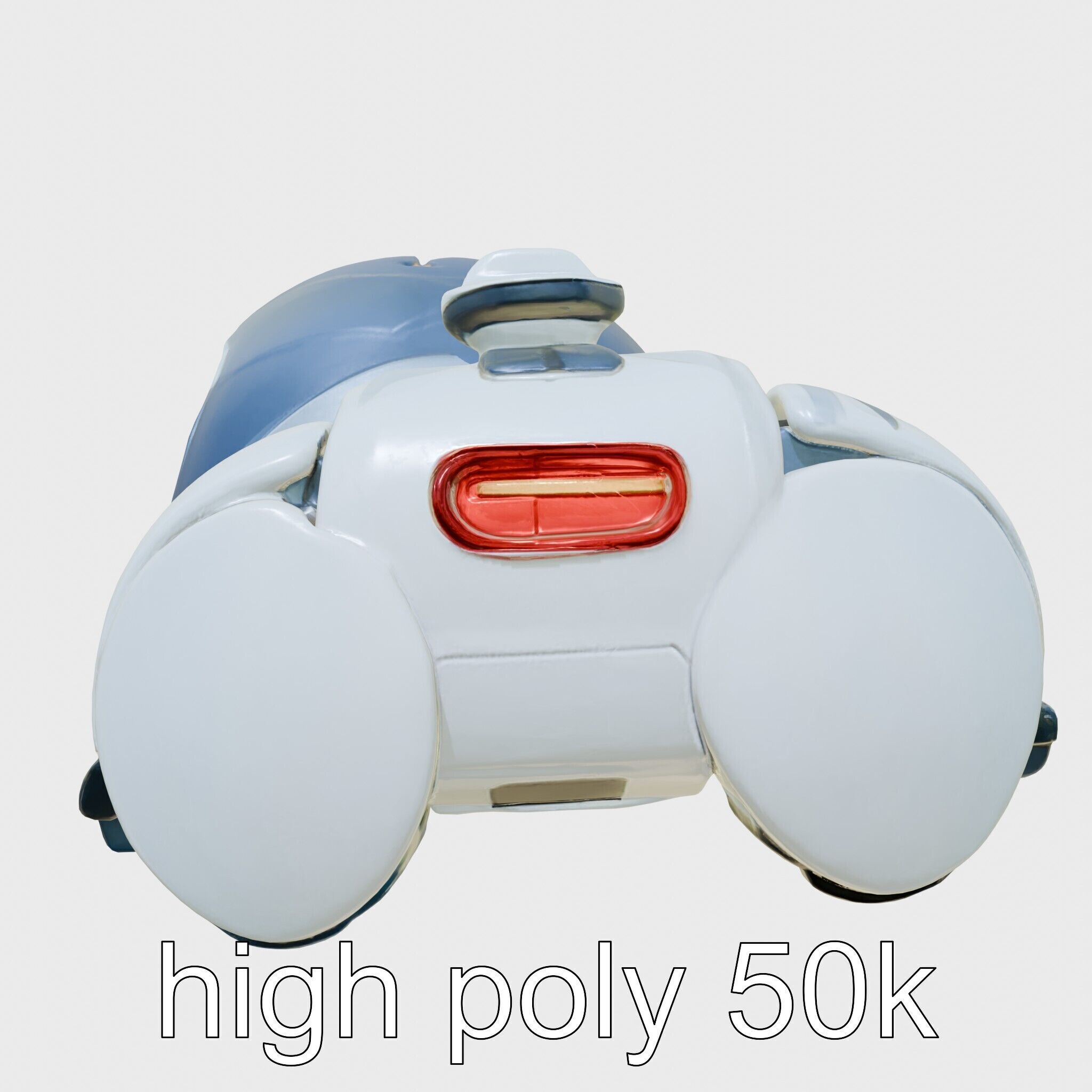 Futuristic Robotic Assistant with Neon Indicators Low-poly 3D model_14
