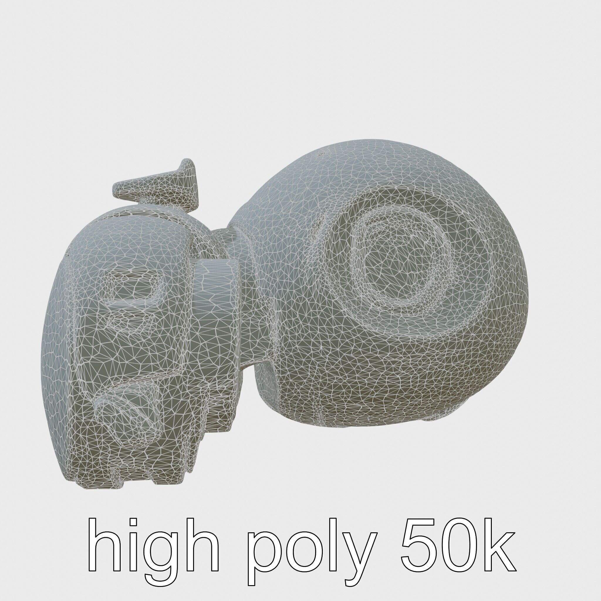 Futuristic Robotic Assistant with Neon Indicators Low-poly 3D model_8