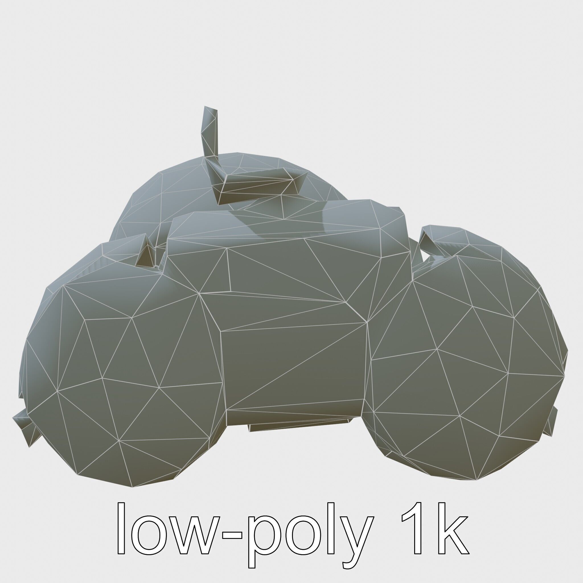 Futuristic Robotic Assistant with Neon Indicators Low-poly 3D model_10