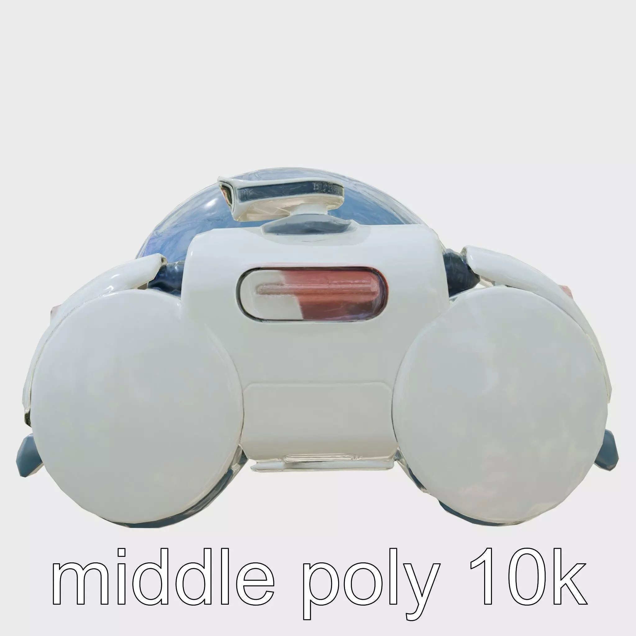 Futuristic Robotic Assistant with Neon Indicators Low-poly 3D model_0