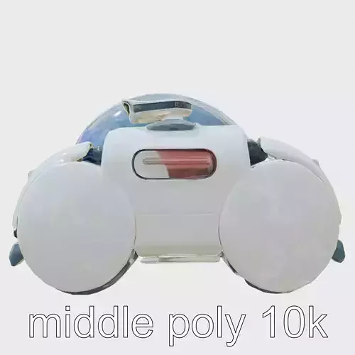 Futuristic Robotic Assistant with Neon Indicators Low-poly 3D model