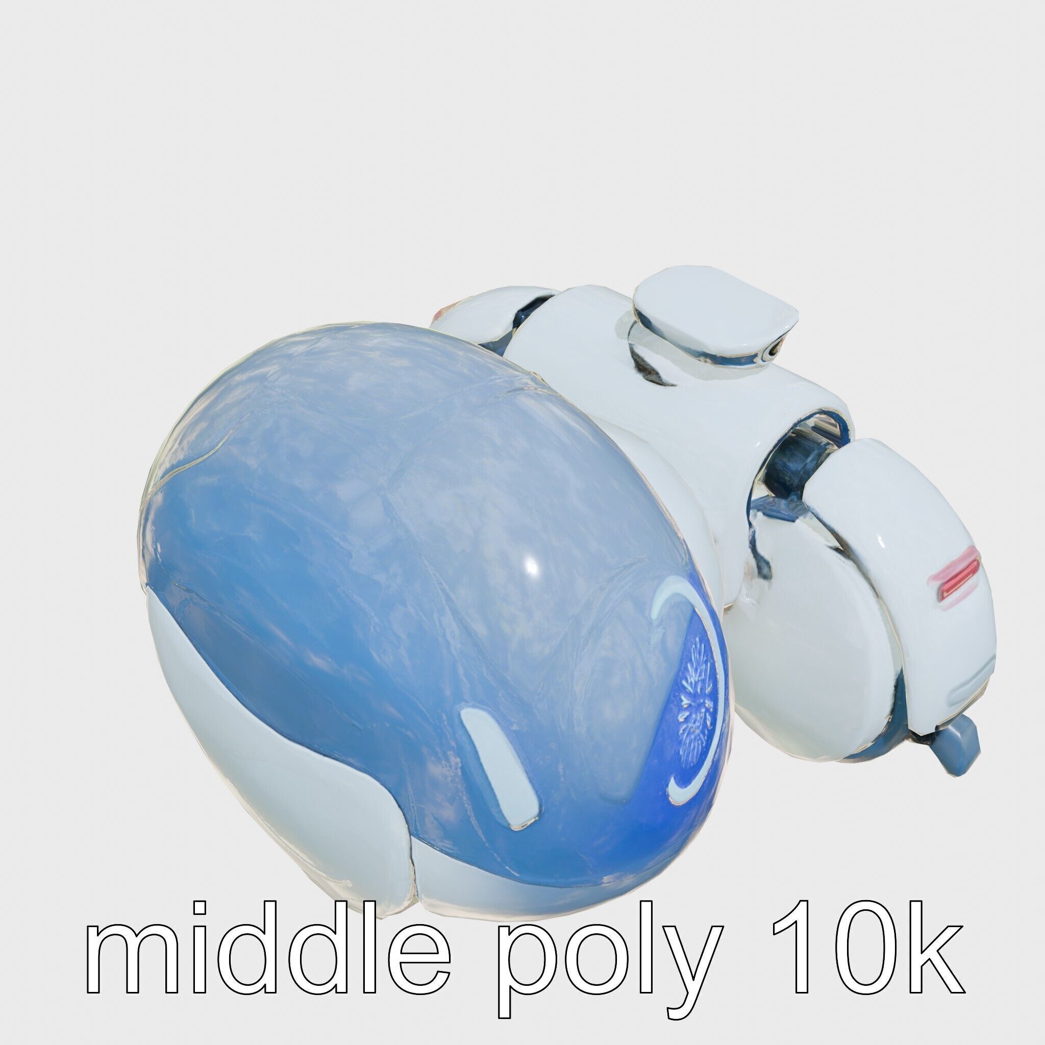 Futuristic Robotic Assistant with Neon Indicators Low-poly 3D model_12