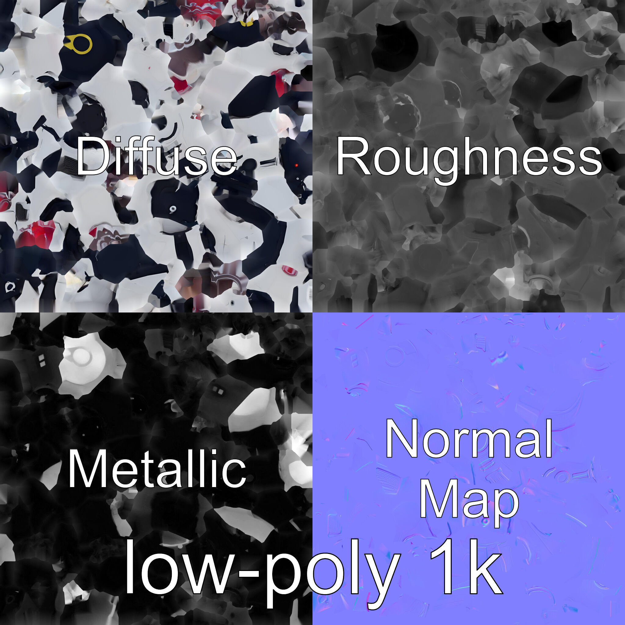 Stylish Toy Robot Assistant with Neon Indicators Low-poly 3D model_4