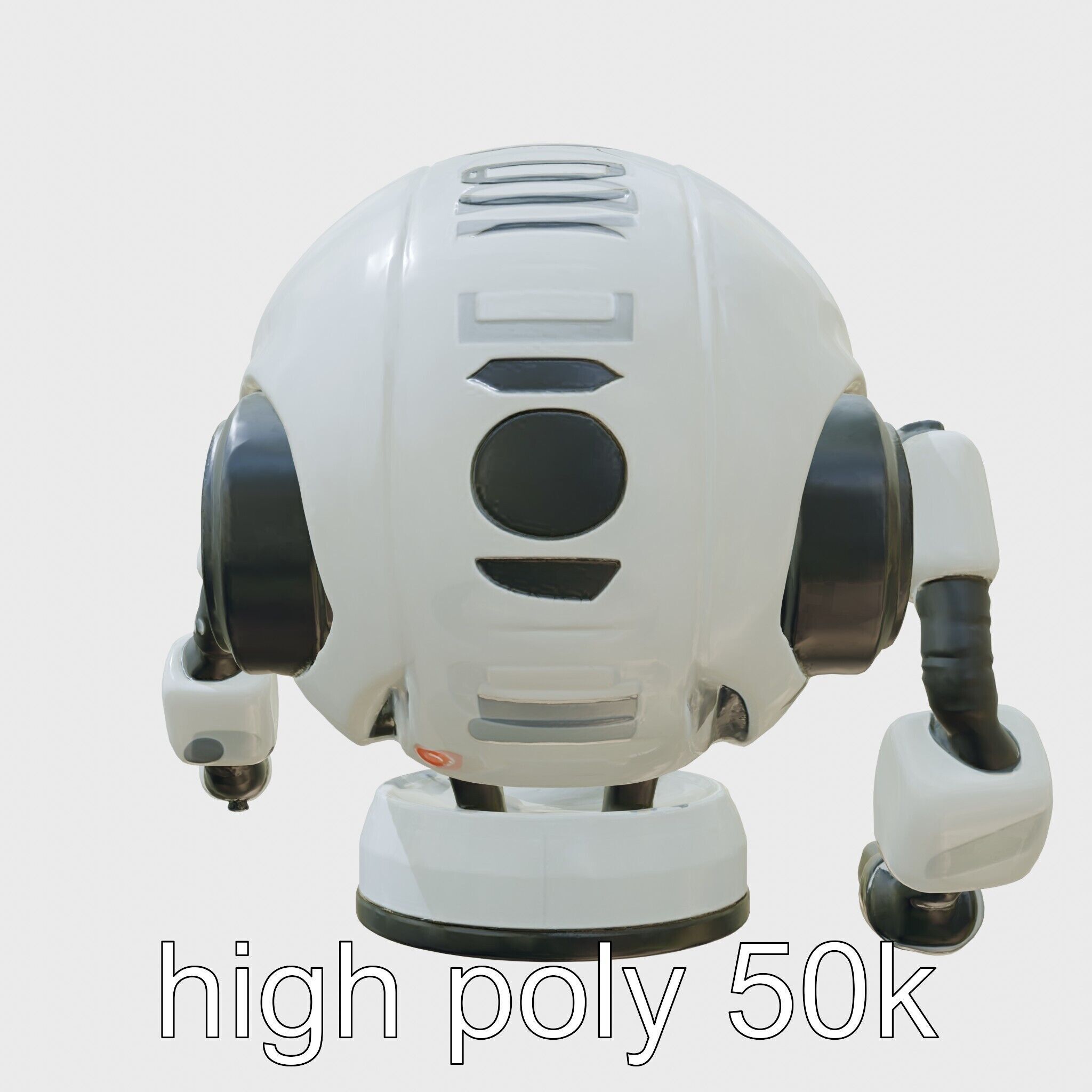 Stylish Toy Robot Assistant with Neon Indicators Low-poly 3D model_5