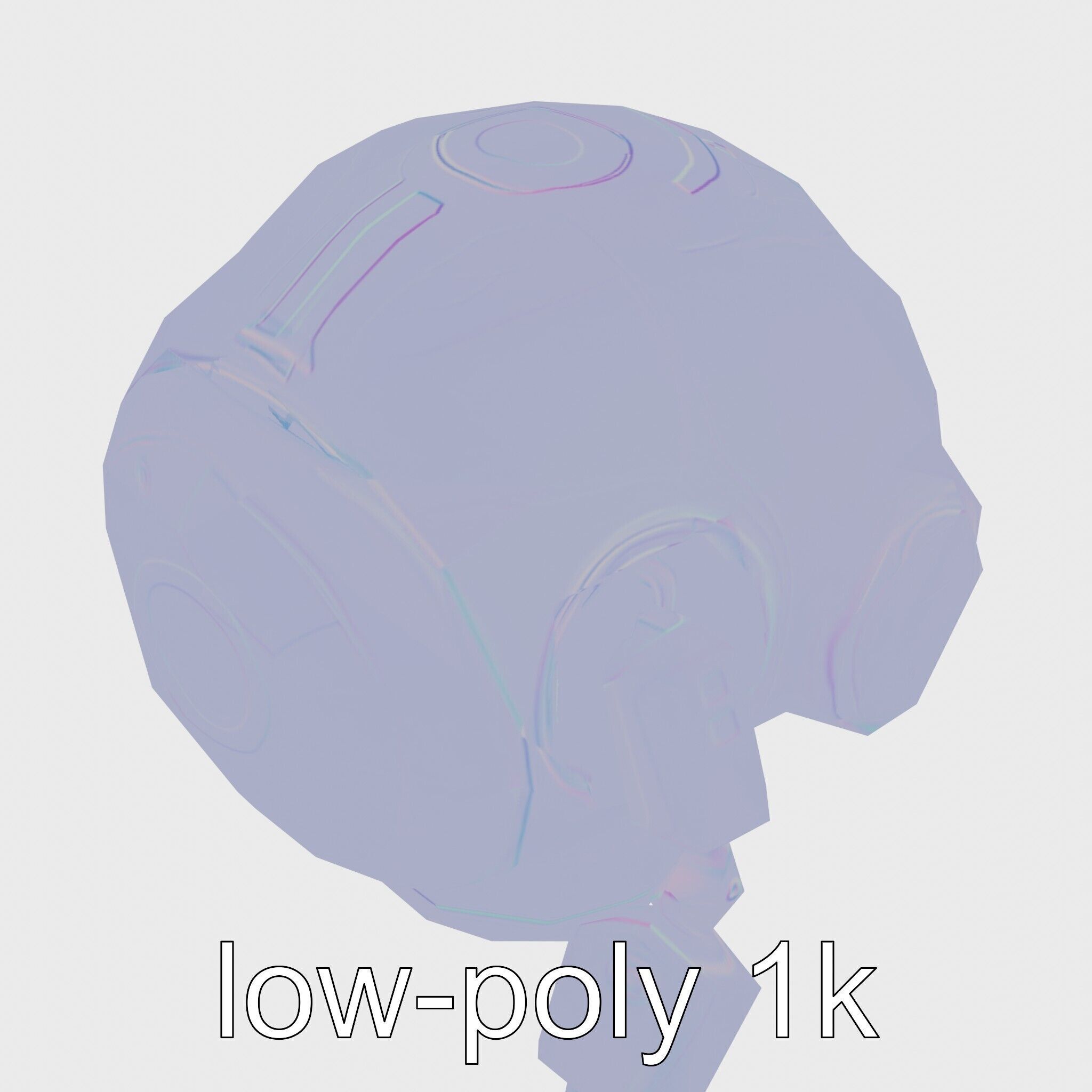 Stylish Toy Robot Assistant with Neon Indicators Low-poly 3D model_26