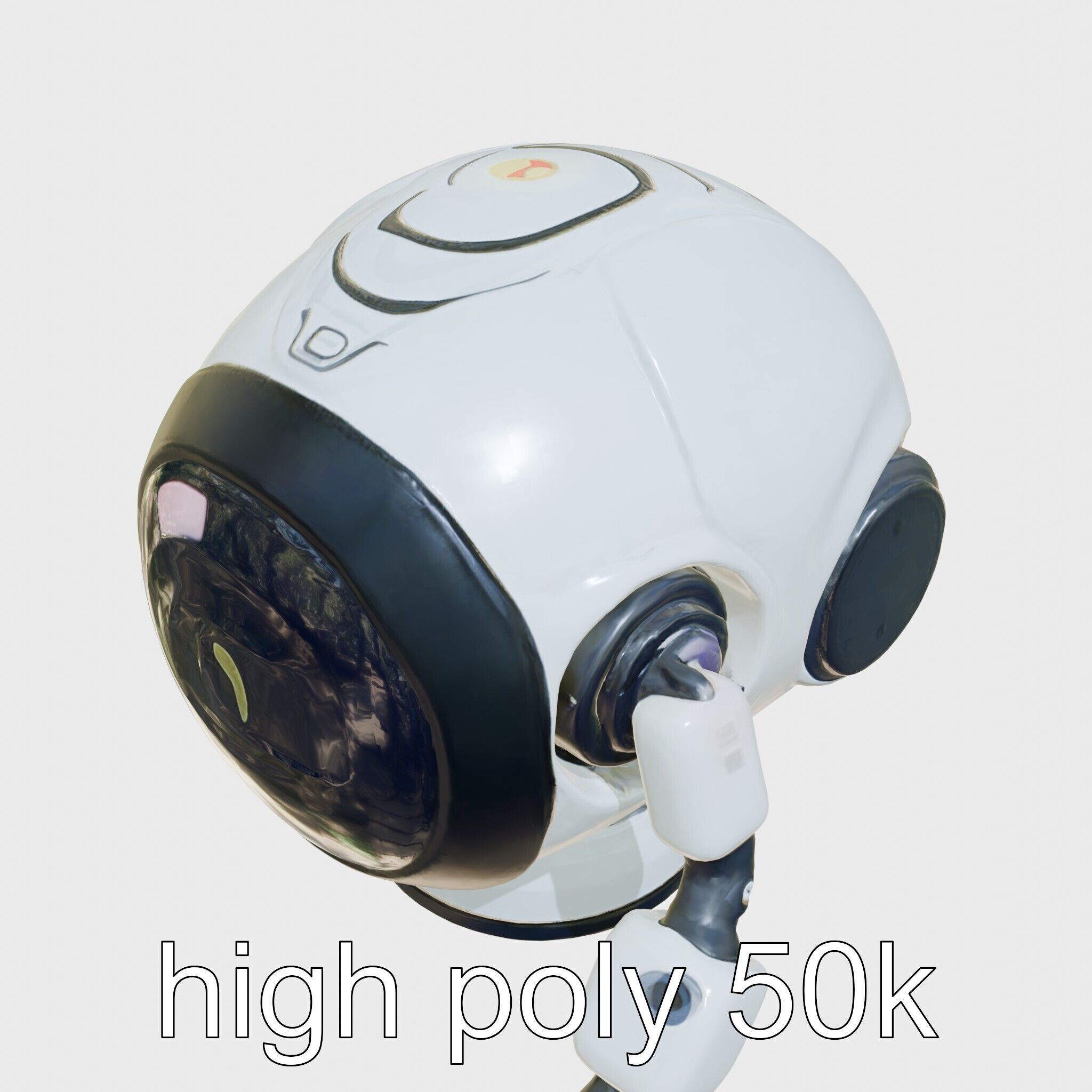 Stylish Toy Robot Assistant with Neon Indicators Low-poly 3D model_11