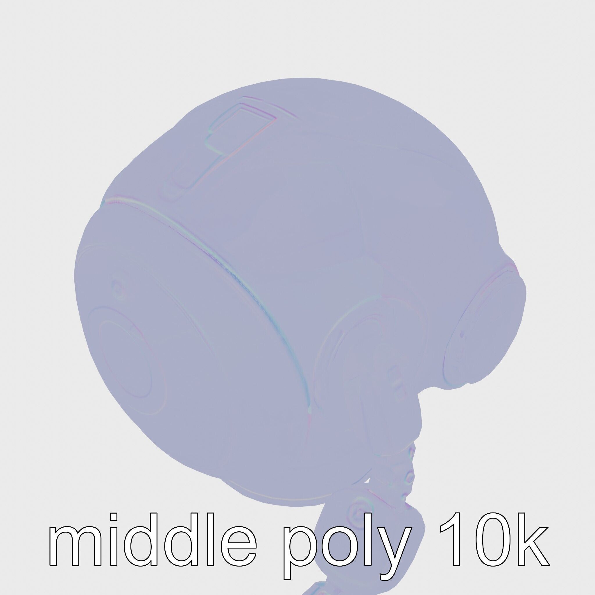 Stylish Toy Robot Assistant with Neon Indicators Low-poly 3D model_14