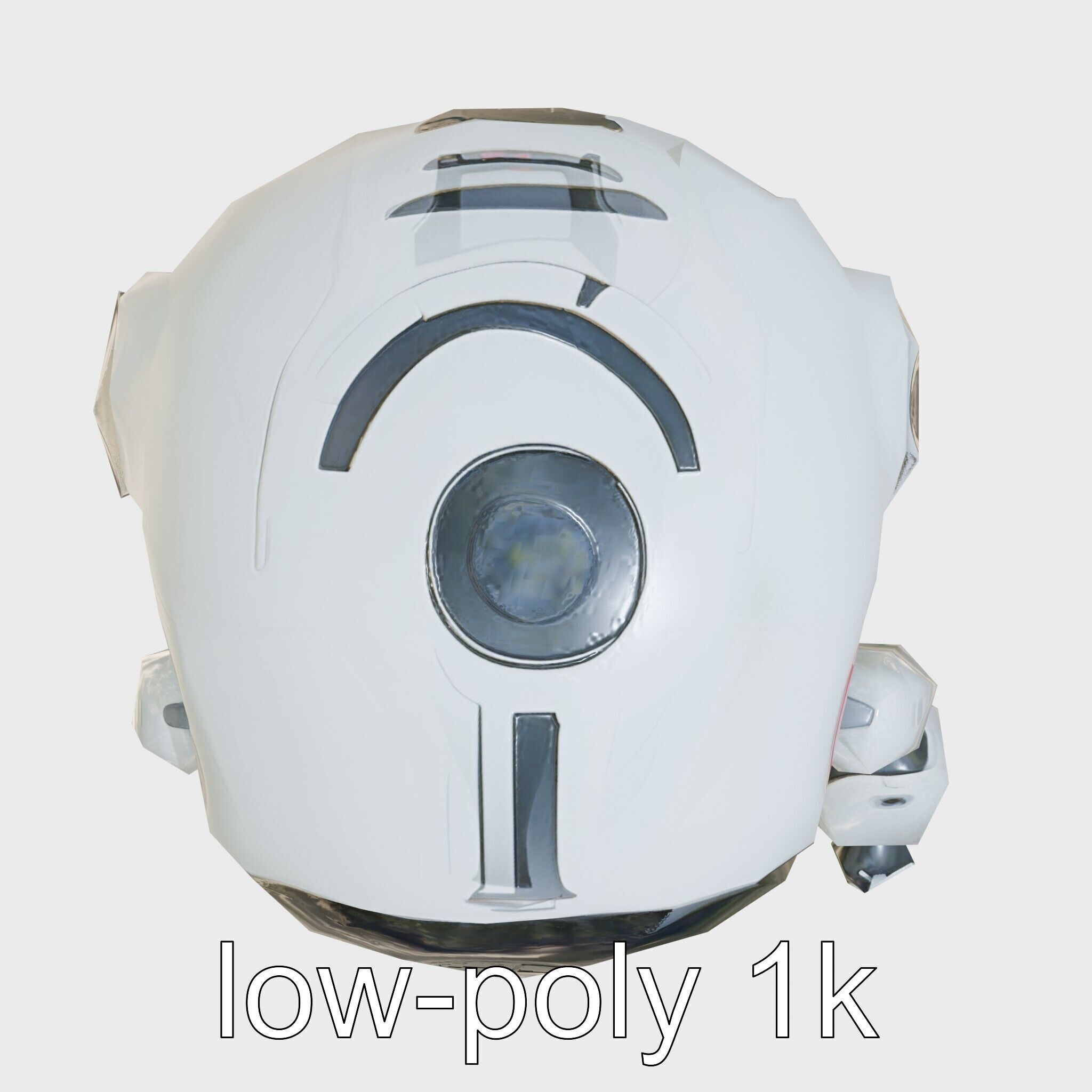 Stylish Toy Robot Assistant with Neon Indicators Low-poly 3D model_13