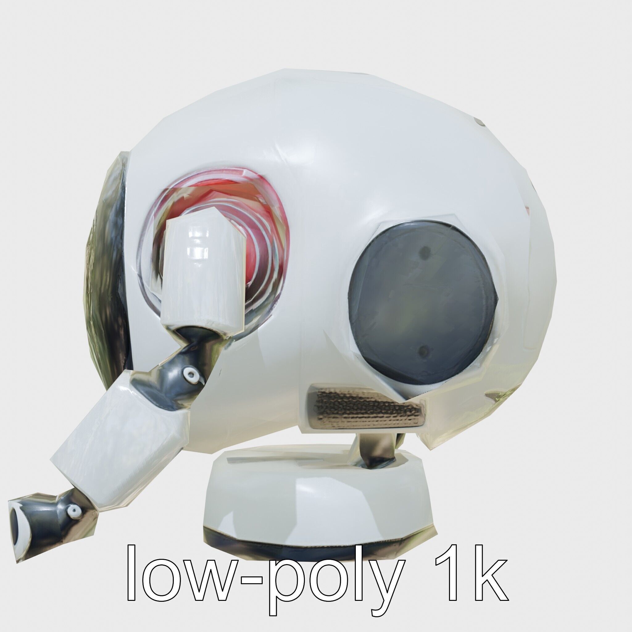 Stylish Toy Robot Assistant with Neon Indicators Low-poly 3D model_7