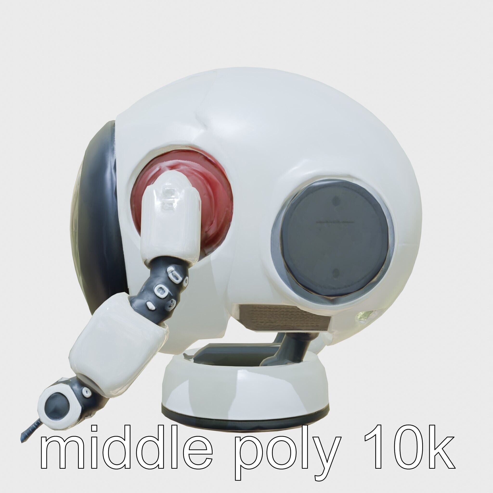 Stylish Toy Robot Assistant with Neon Indicators Low-poly 3D model_17