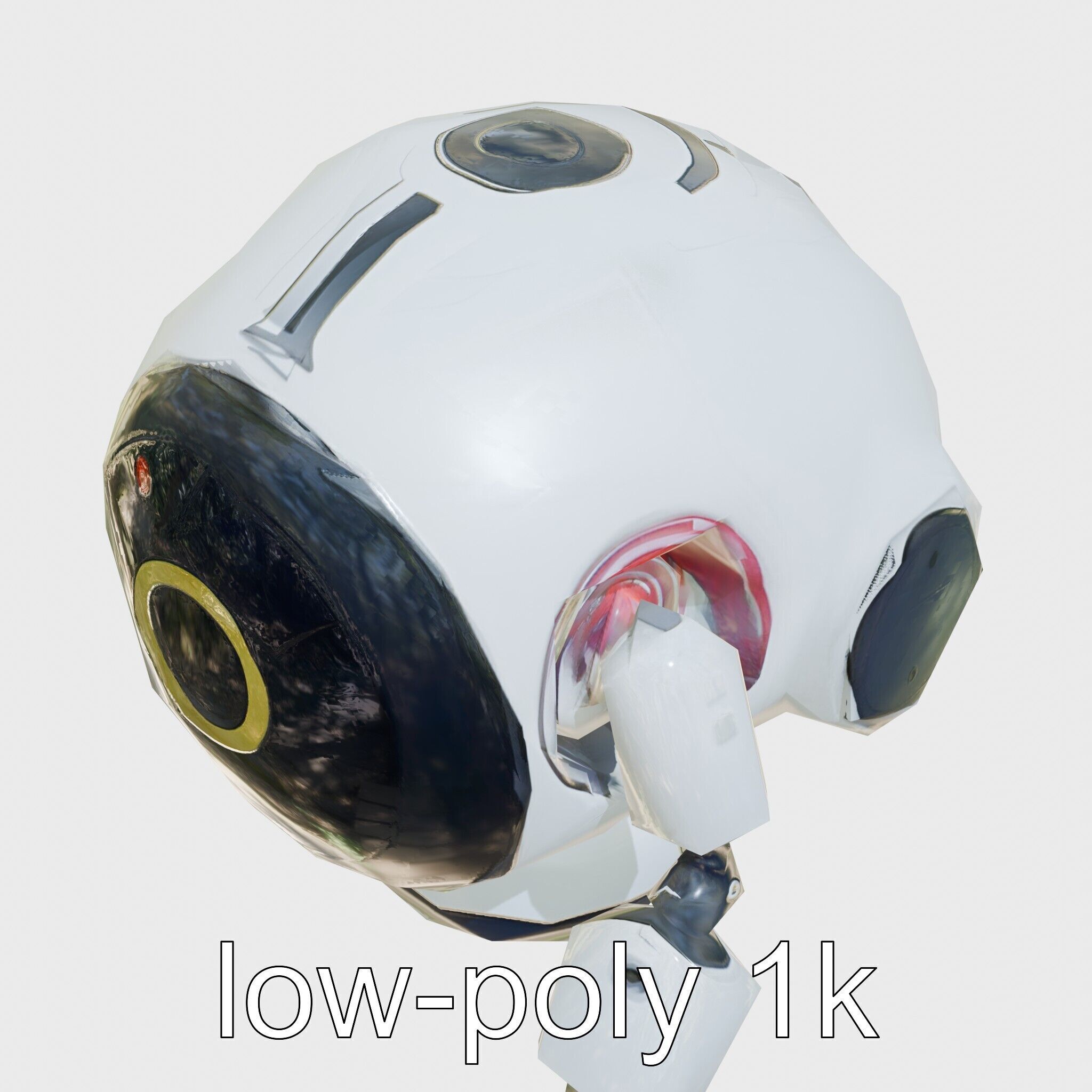 Stylish Toy Robot Assistant with Neon Indicators Low-poly 3D model_16