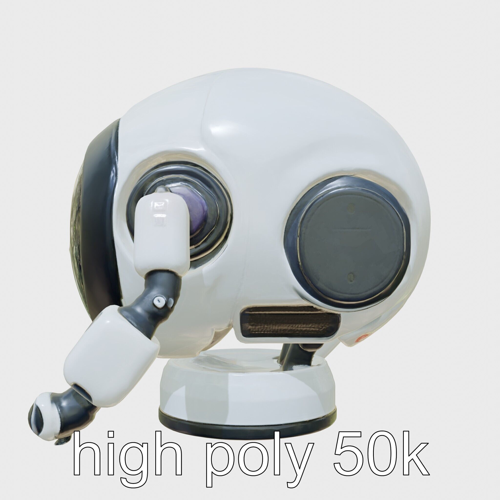 Stylish Toy Robot Assistant with Neon Indicators Low-poly 3D model_24