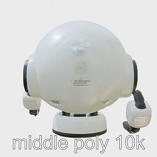 Stylish Toy Robot Assistant with Neon Indicators Low-poly 3D model