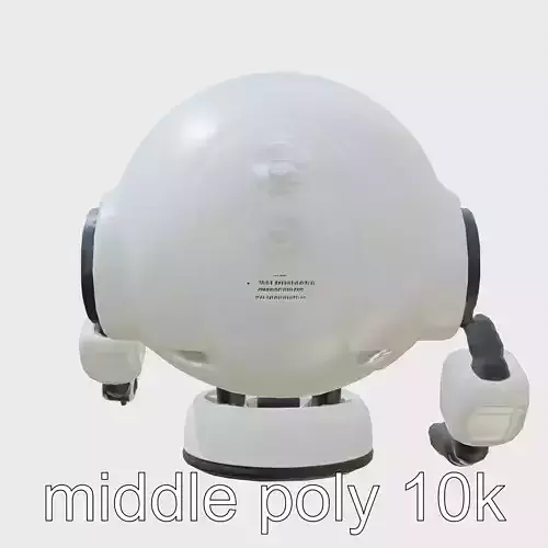 Stylish Toy Robot Assistant with Neon Indicators Low-poly 3D model