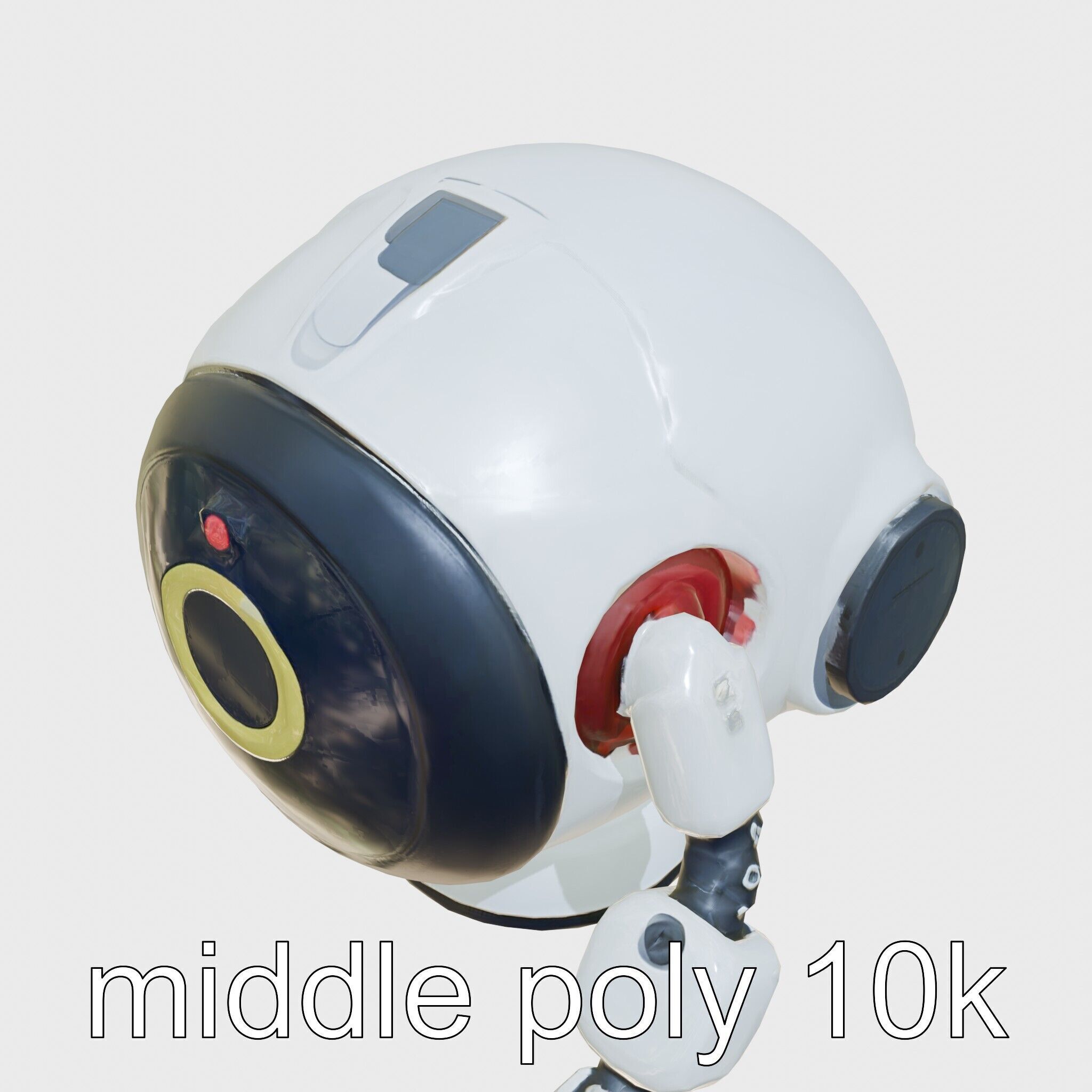 Stylish Toy Robot Assistant with Neon Indicators Low-poly 3D model_12