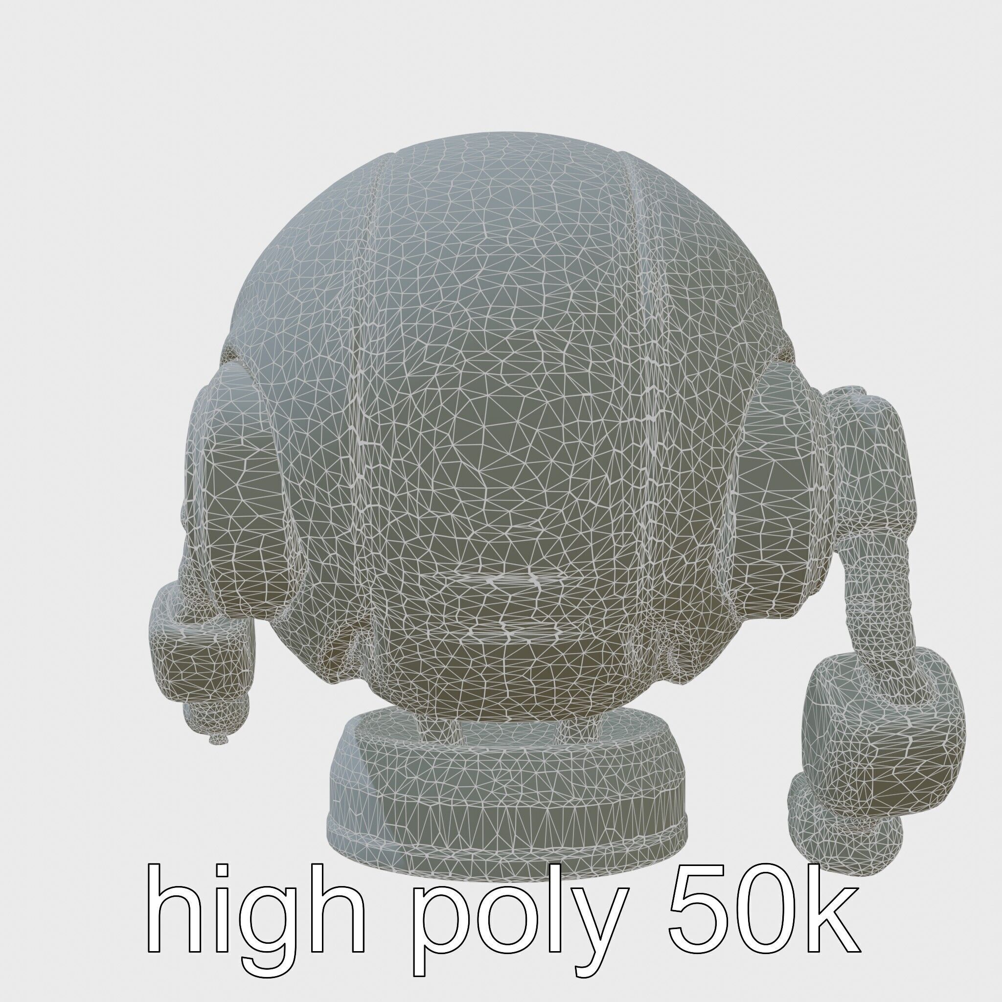 Stylish Toy Robot Assistant with Neon Indicators Low-poly 3D model_8