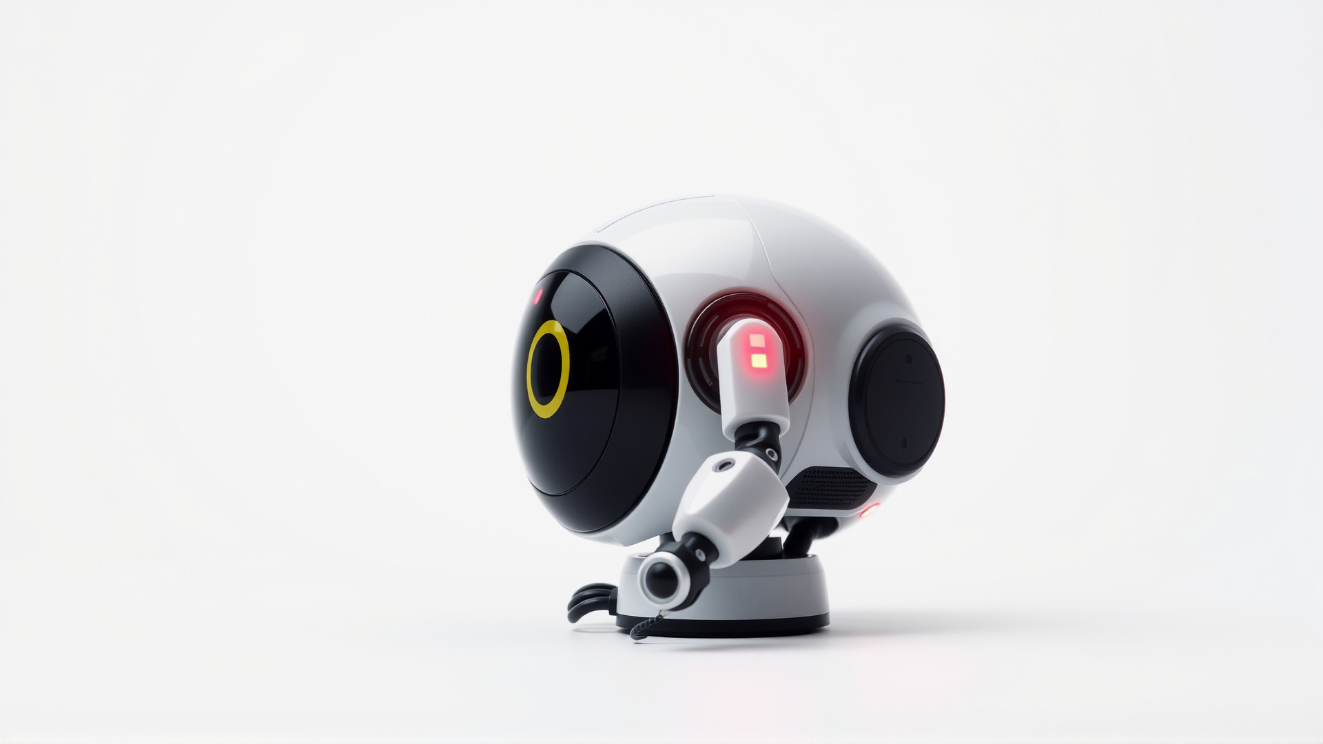 Stylish Toy Robot Assistant with Neon Indicators Low-poly 3D model_6