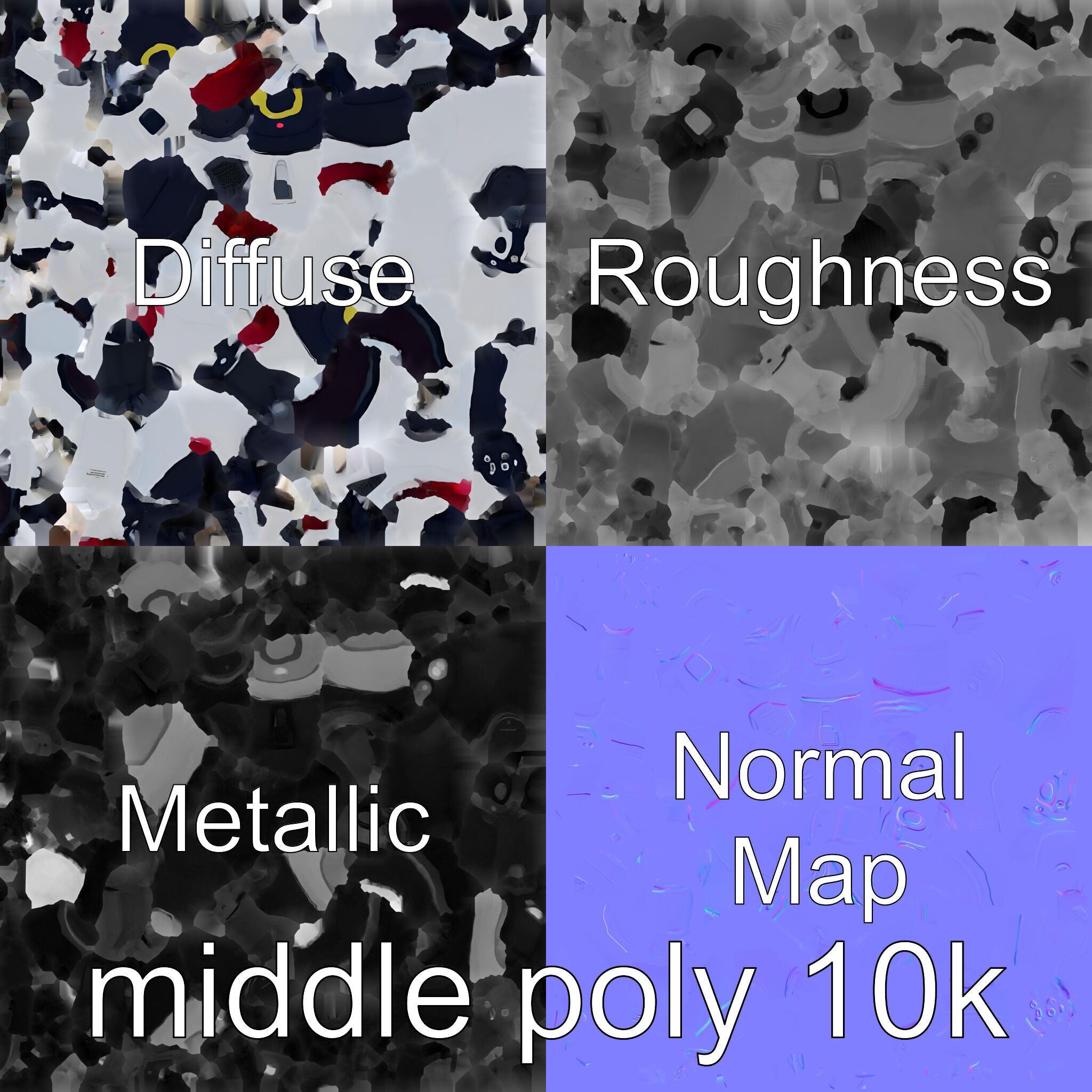 Stylish Toy Robot Assistant with Neon Indicators Low-poly 3D model_21