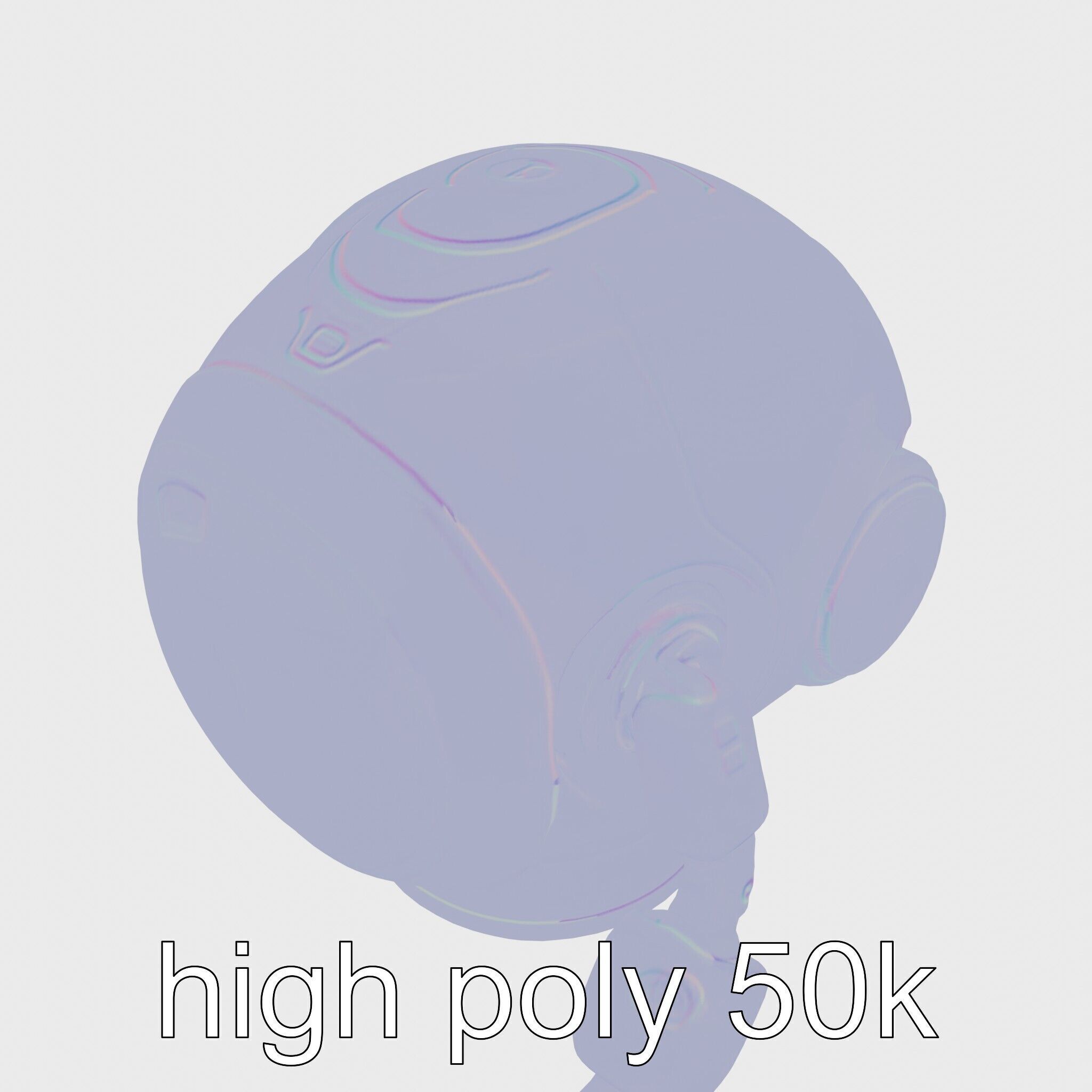 Stylish Toy Robot Assistant with Neon Indicators Low-poly 3D model_18