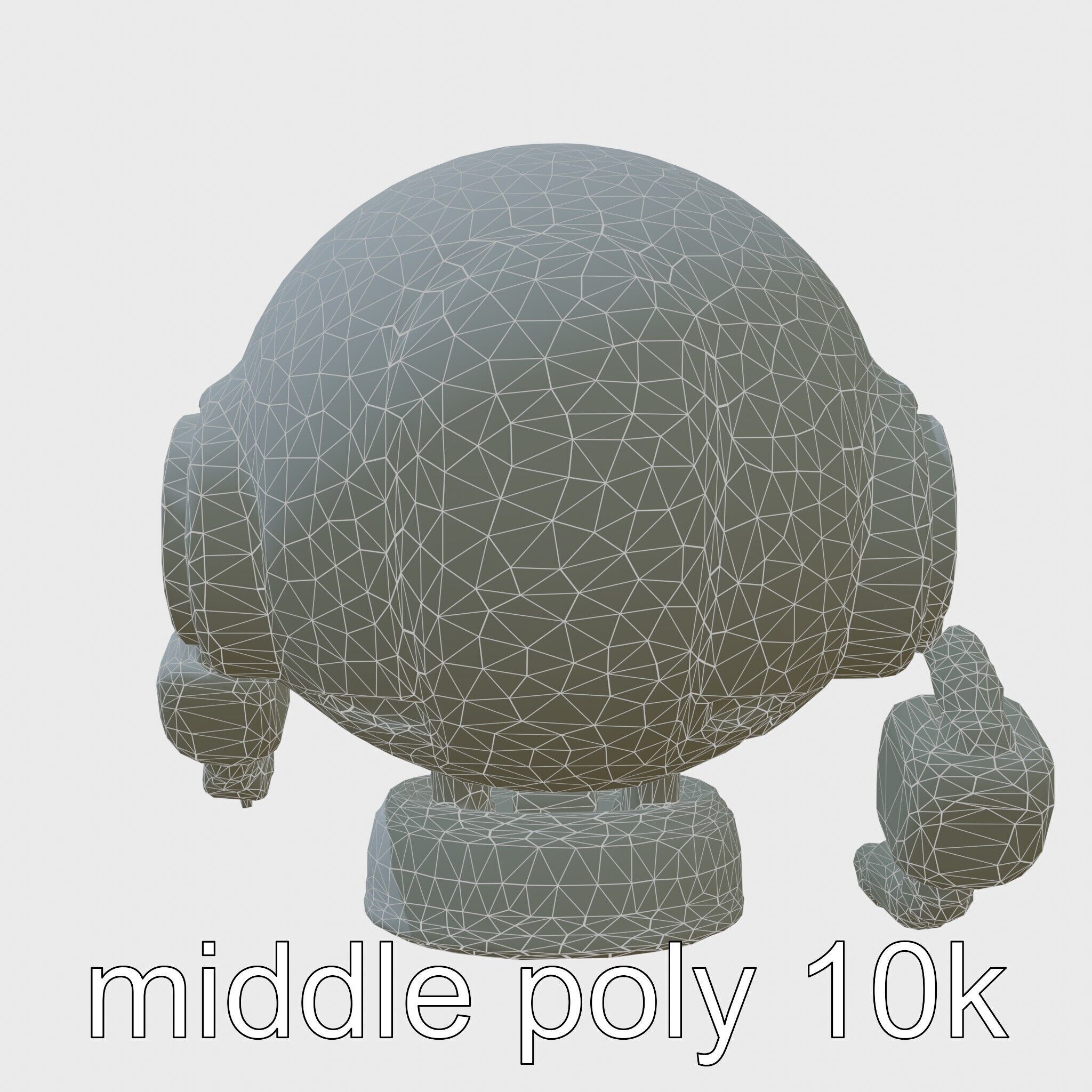 Stylish Toy Robot Assistant with Neon Indicators Low-poly 3D model_9