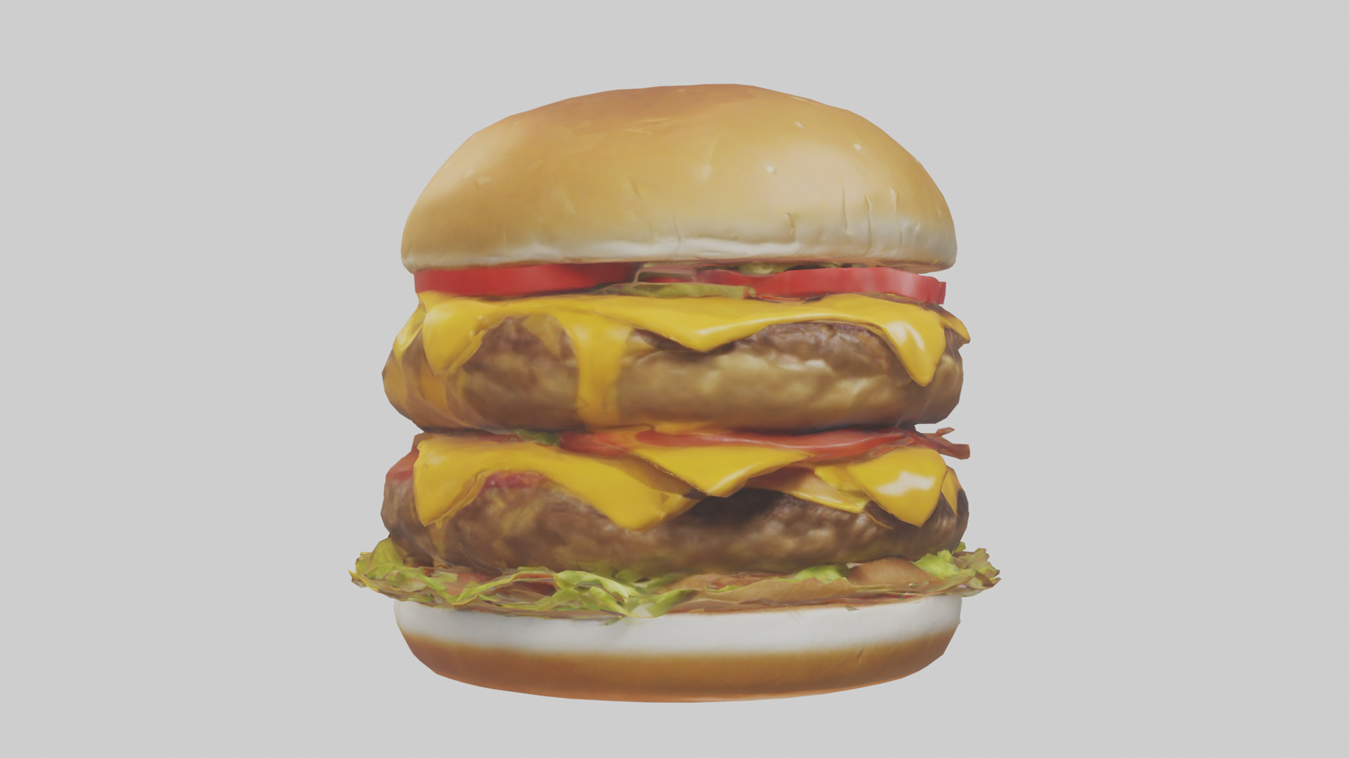 Double cheeseburger model 3D model_7